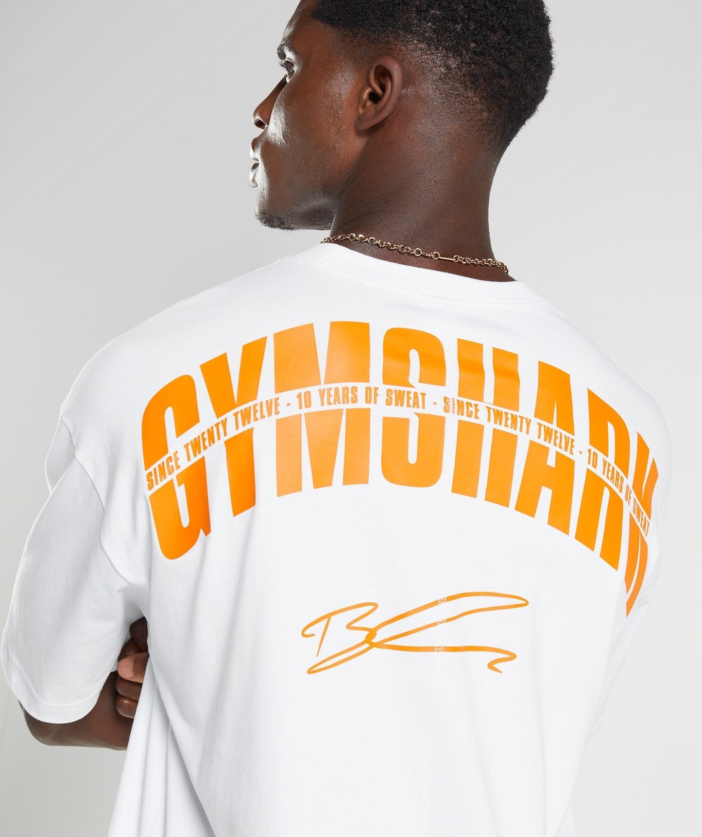 Gymshark GS10 Year Oversized T-Shirt - White