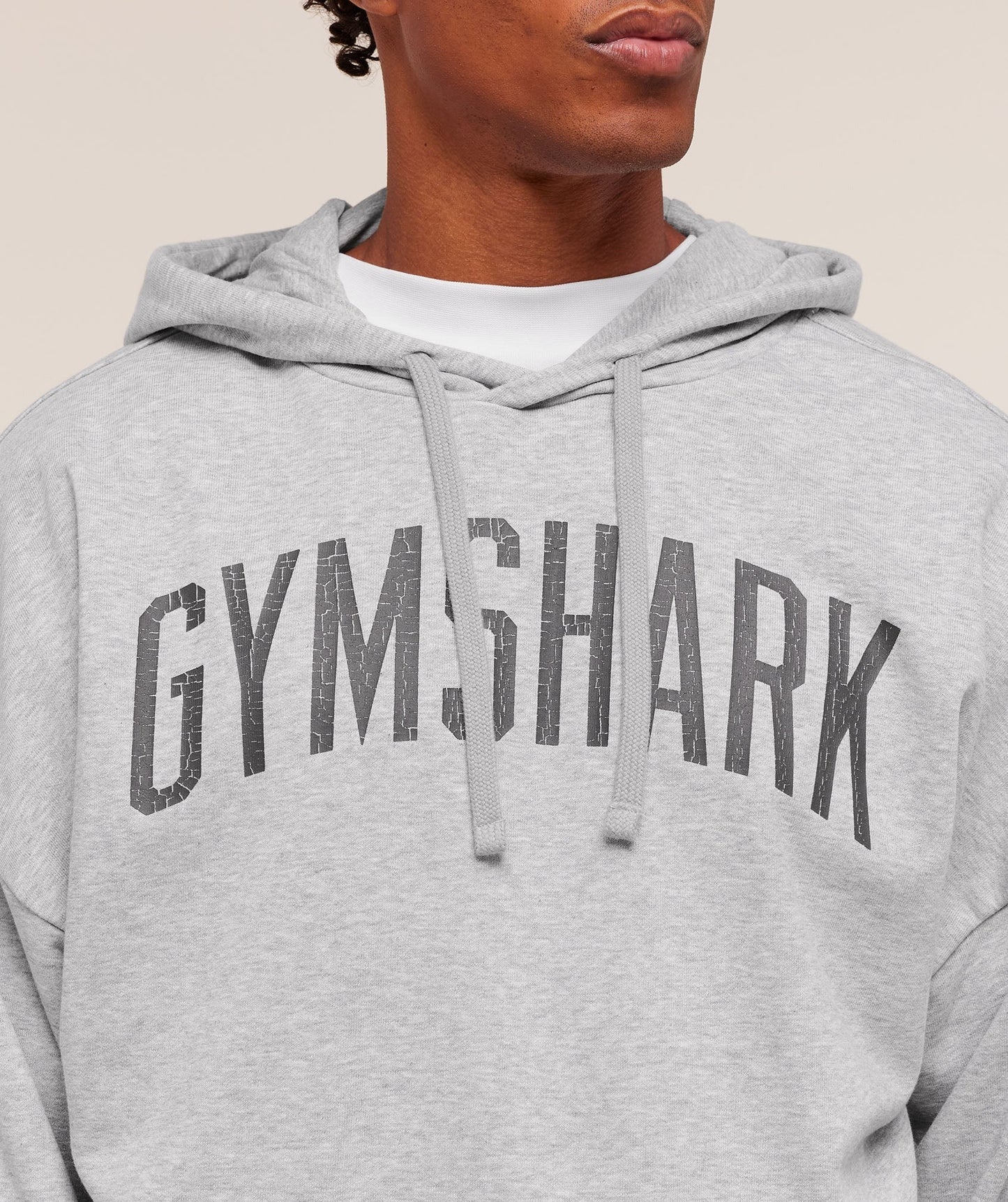 Gymshark Worn Graphic Hoodie - Light Grey Core Marl
