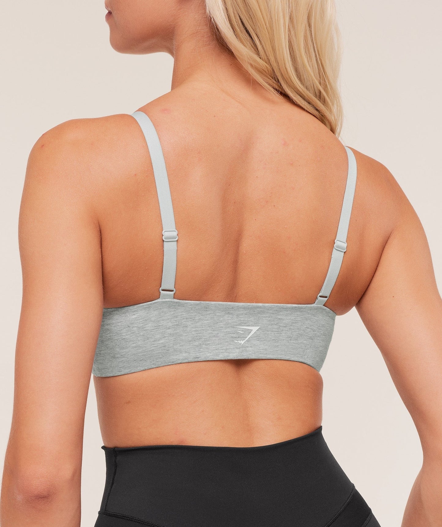 Gymshark Cotton Twist Front Bralette - Light Grey Core Marl