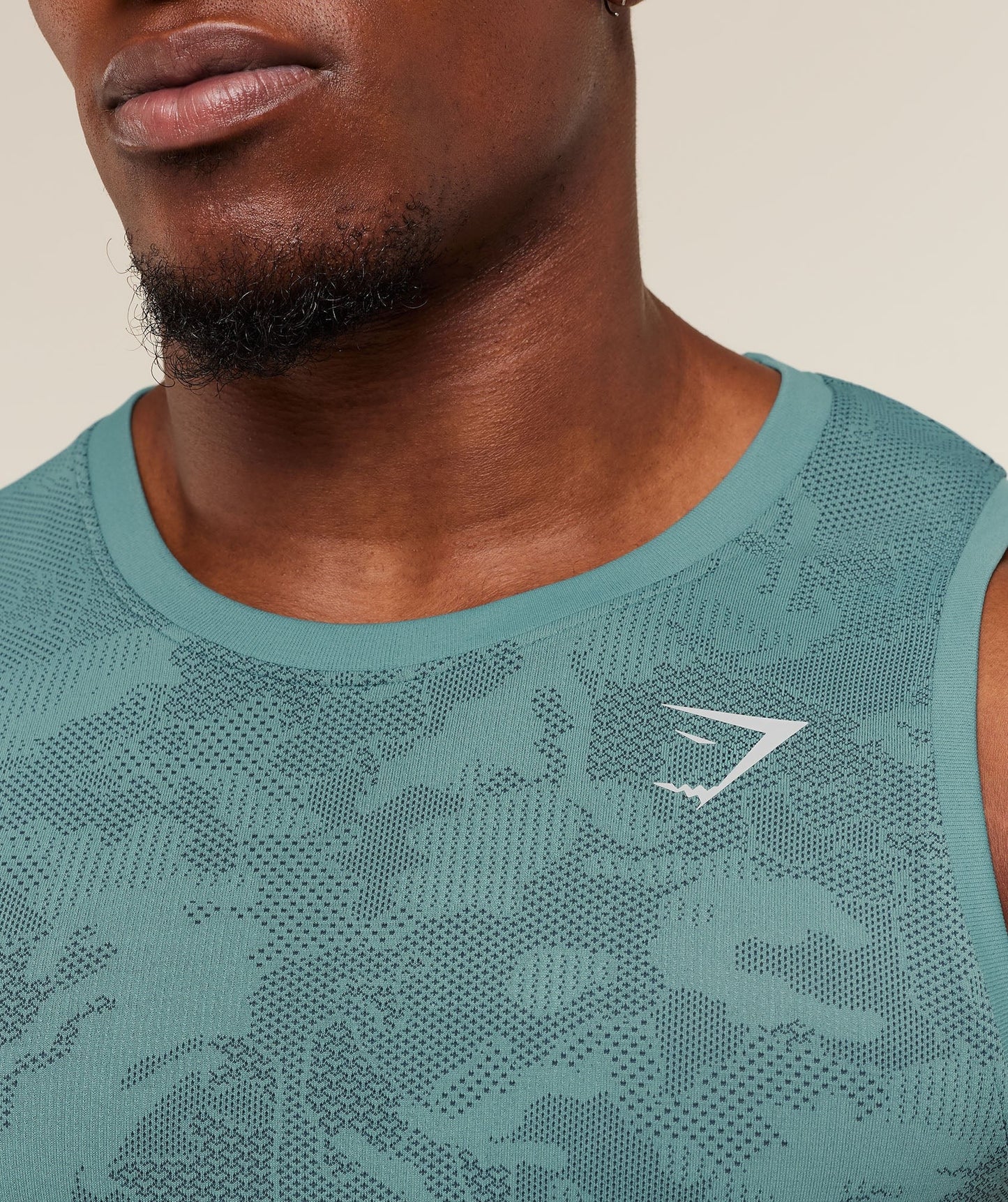 Gymshark Geo Seamless Tank - Storm Blue / Stealth Blue