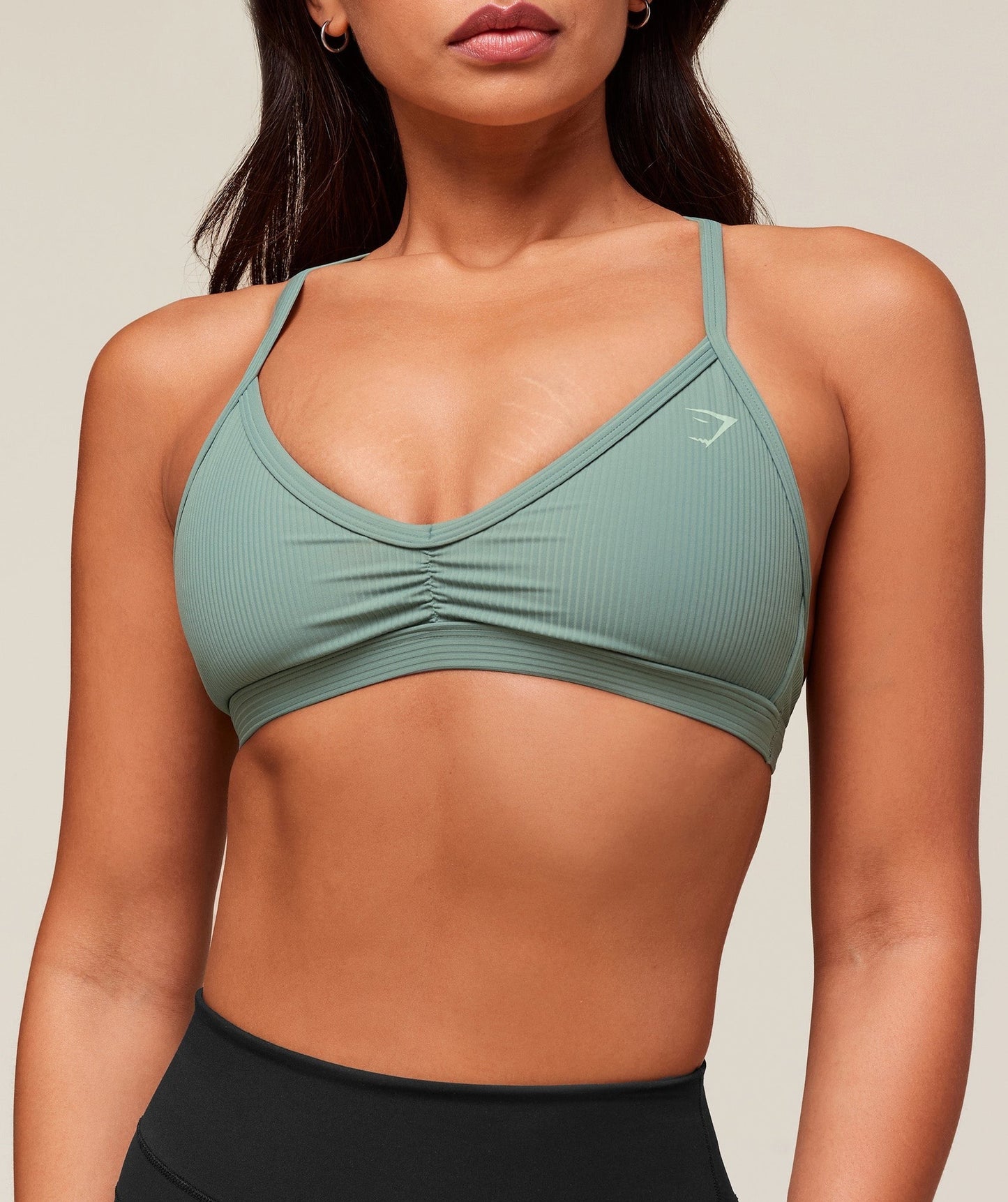 Gymshark Ribbed Minimal Sports Bra - Celeste Blue