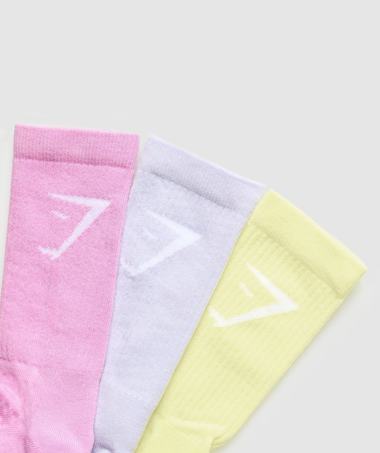 Gymshark Crew Socks 3pk - Refresh Yellow/Fresh Lilac/Sour Pink