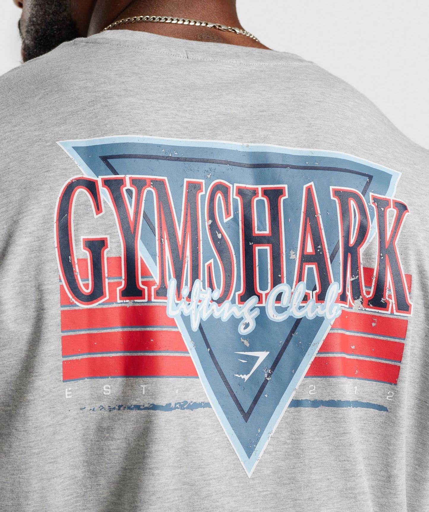Gymshark Retrowave Oversized T-Shirt - Light Grey Core Marl