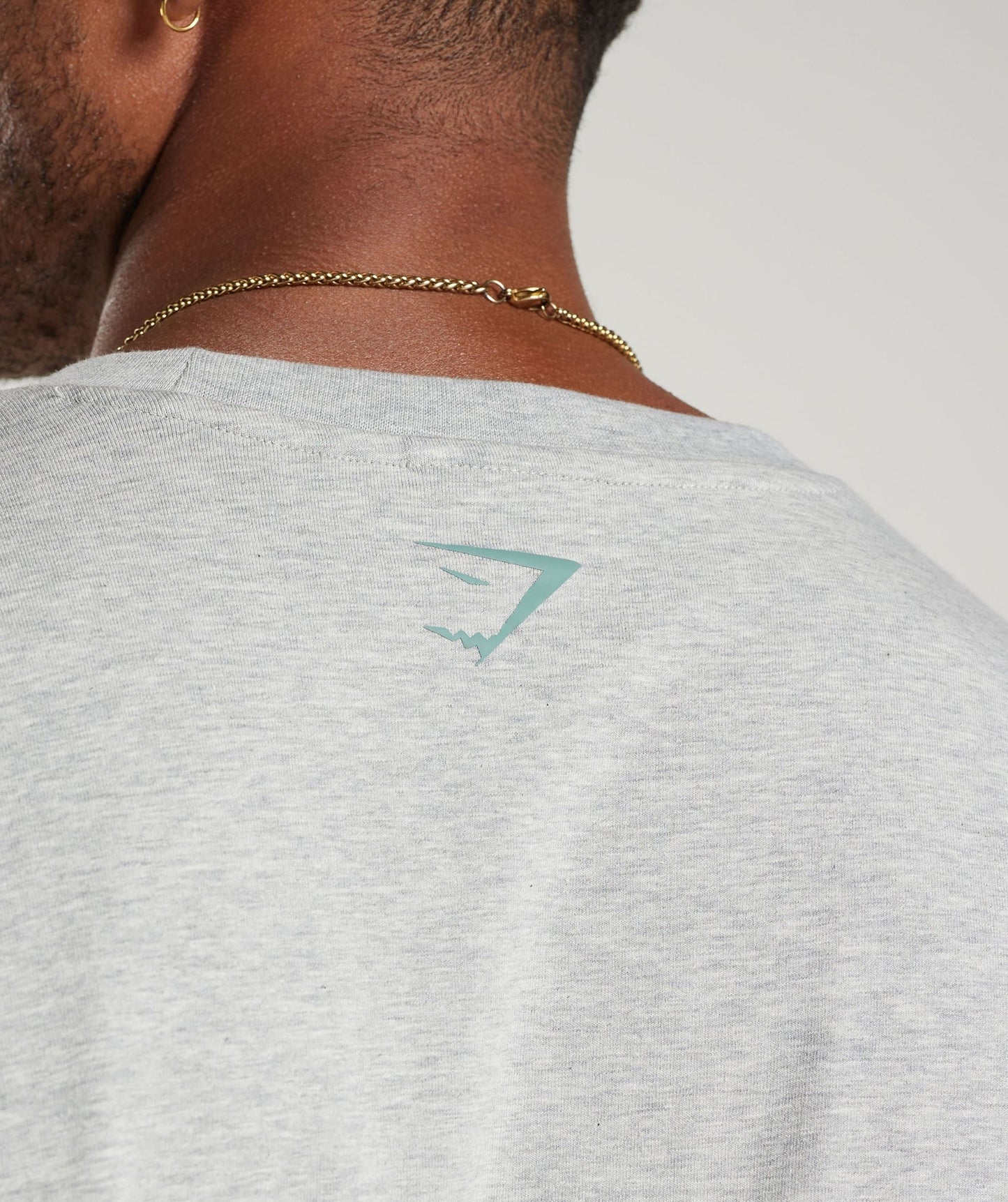 Gymshark Collegiate Oversized T-Shirt - Light Grey Core Marl