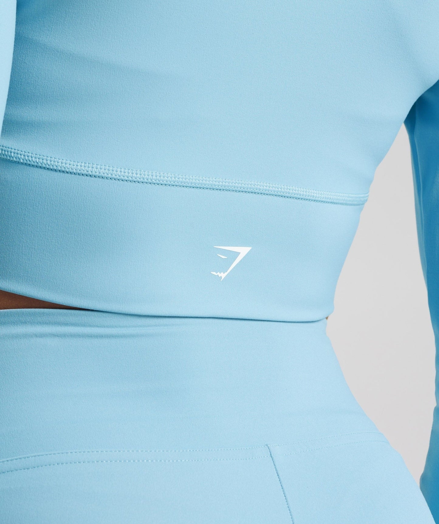 Gymshark Crossover Long Sleeve Crop Top - Iceberg Blue