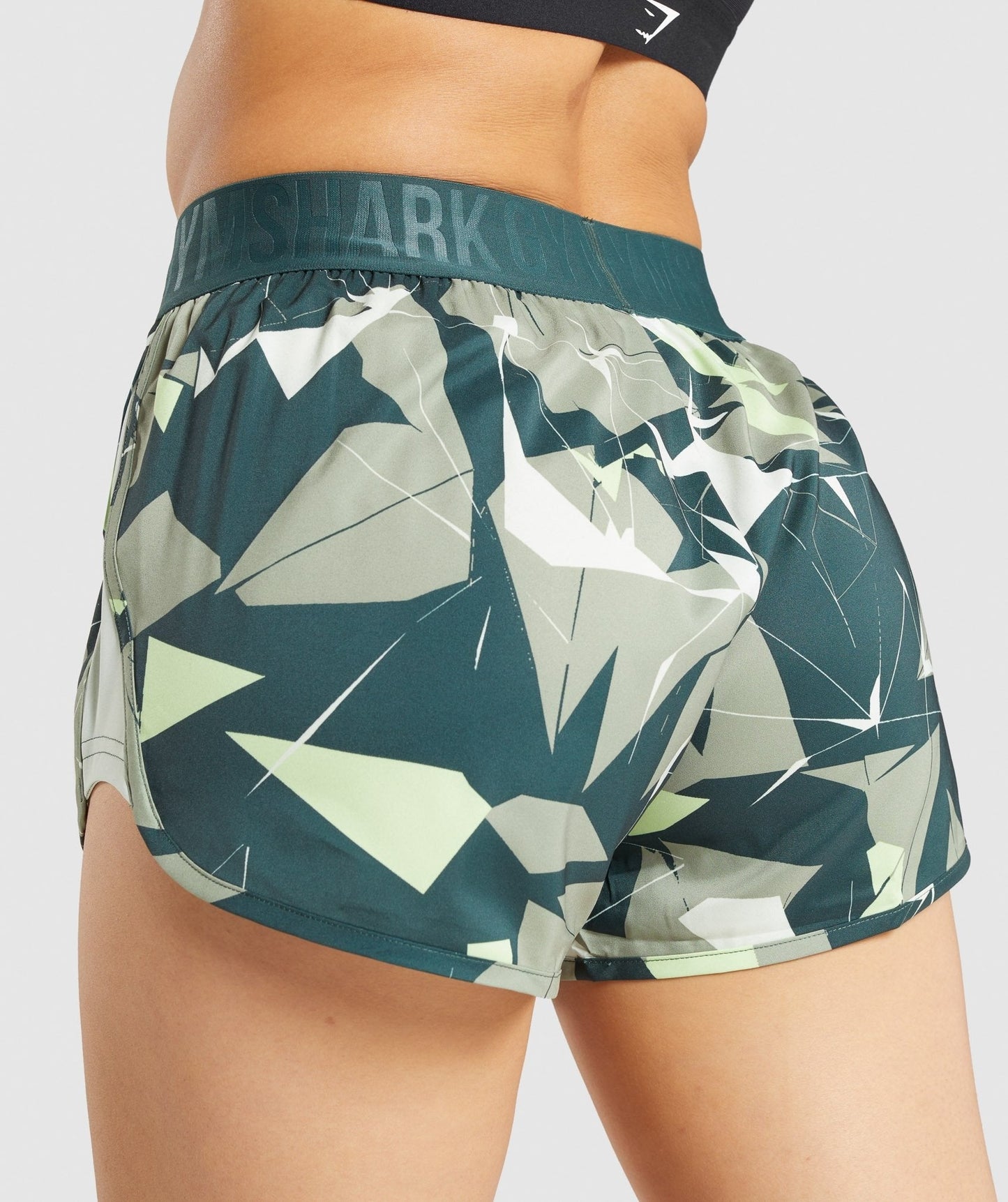 Gymshark Training Loose Fit Shorts - Light Green Print