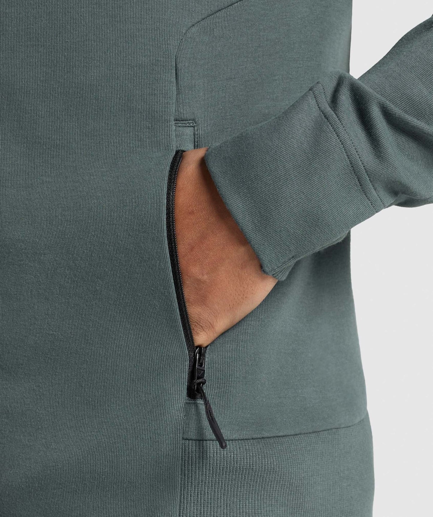 Gymshark Interlock Tech Zip Up Hoodie - Slate Teal