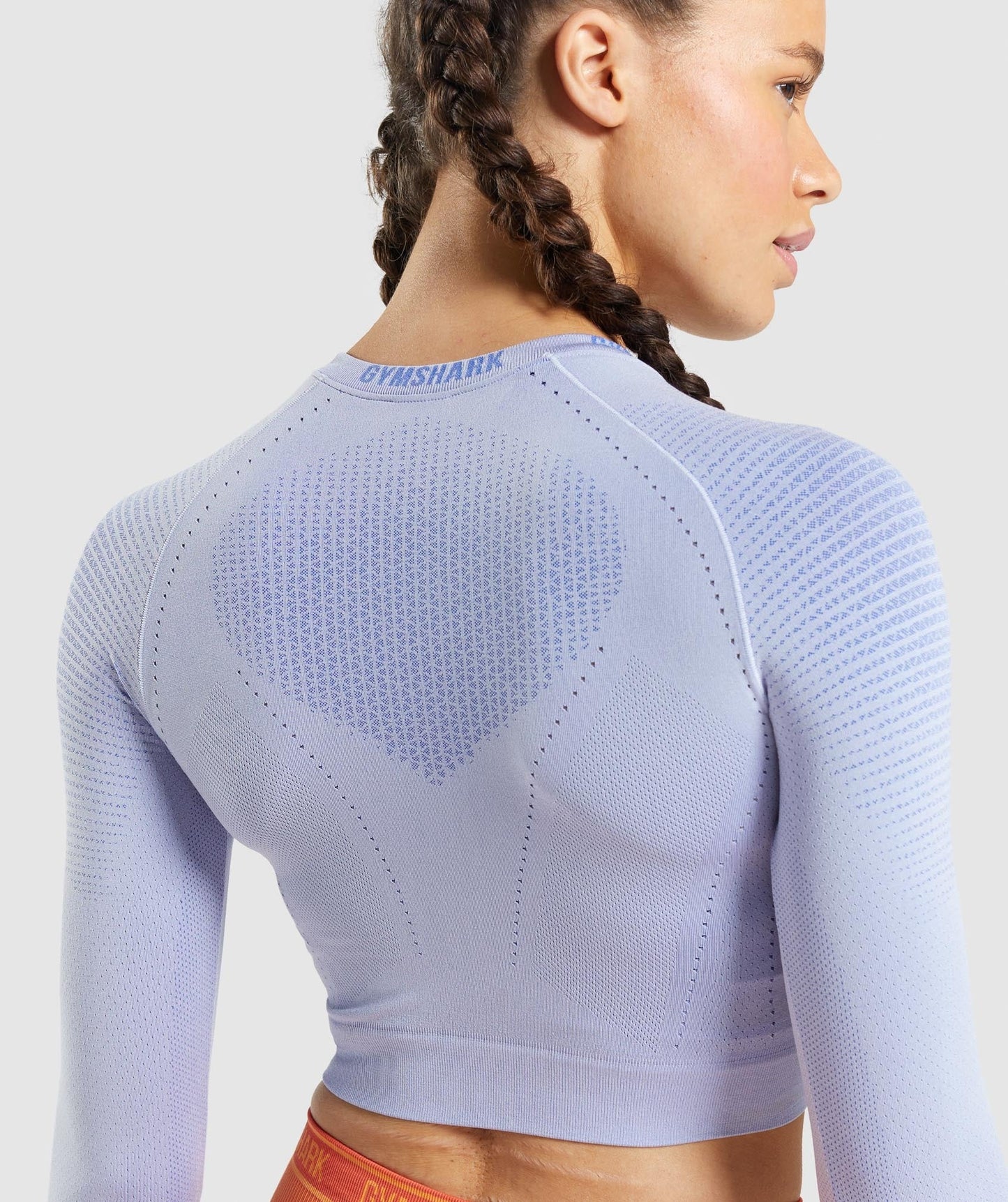 Gymshark Apex Seamless Crop Top - Lavender Blue/Court Blue