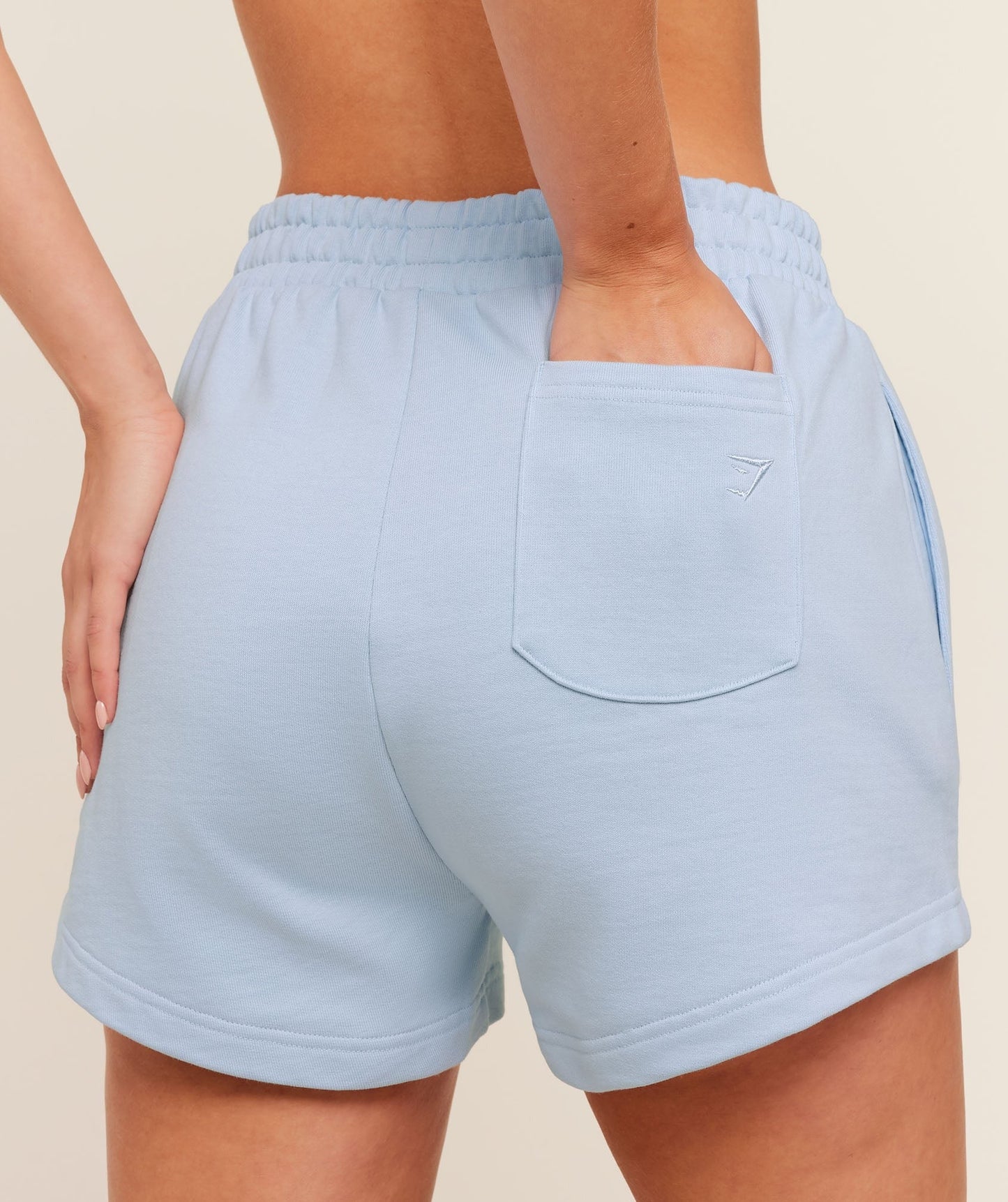Gymshark Script Embroidery Shorts - Chilled Blue