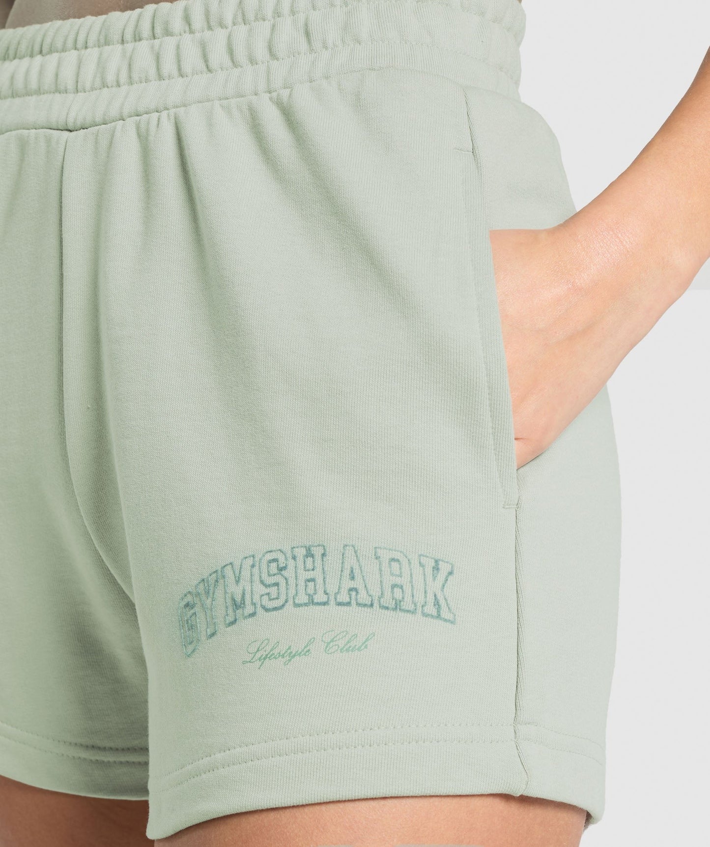 Gymshark Campus Classics Graphic Sweat Shortss - Stone Grey