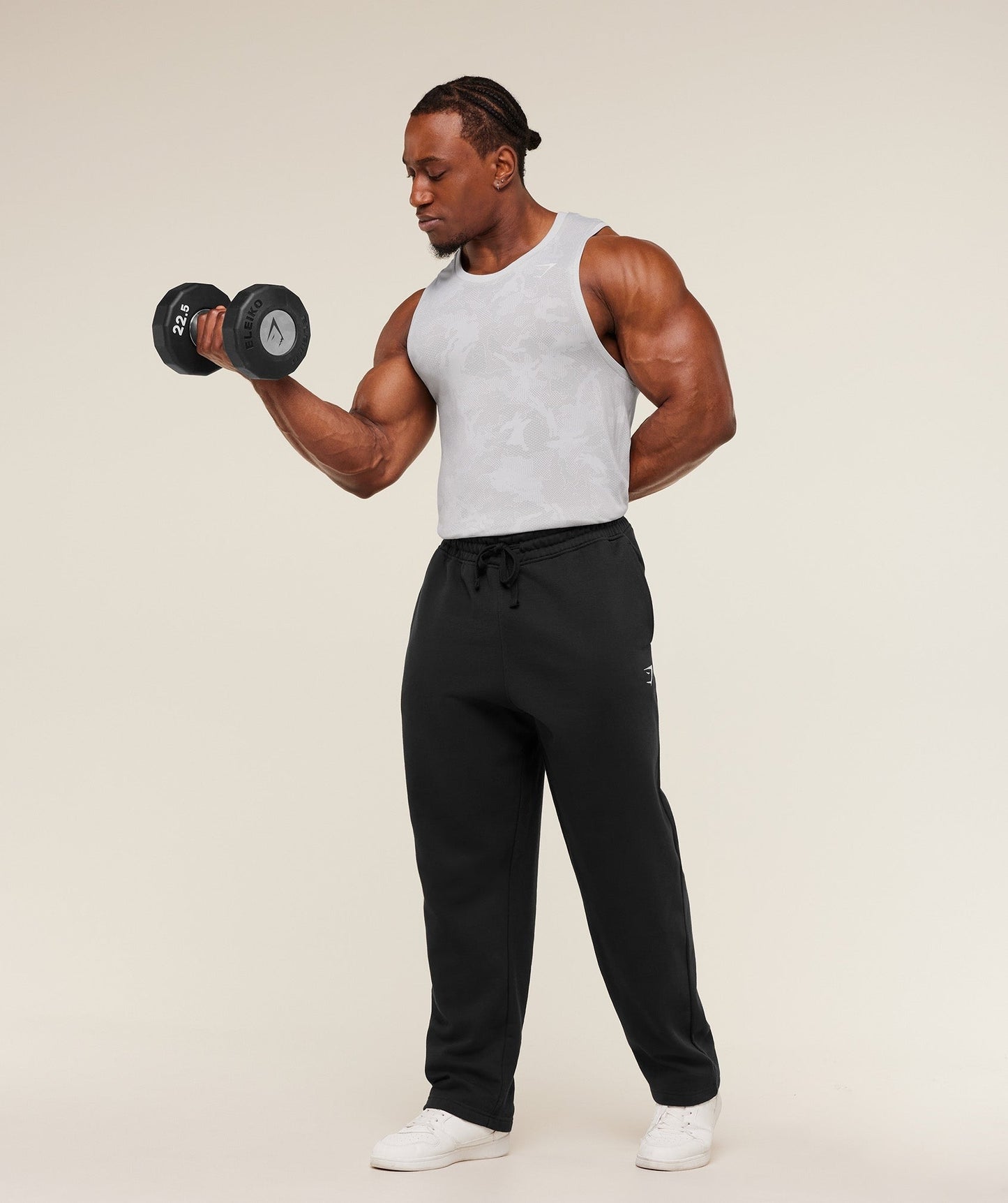 Gymshark Geo Seamless Tank - White/Light Grey