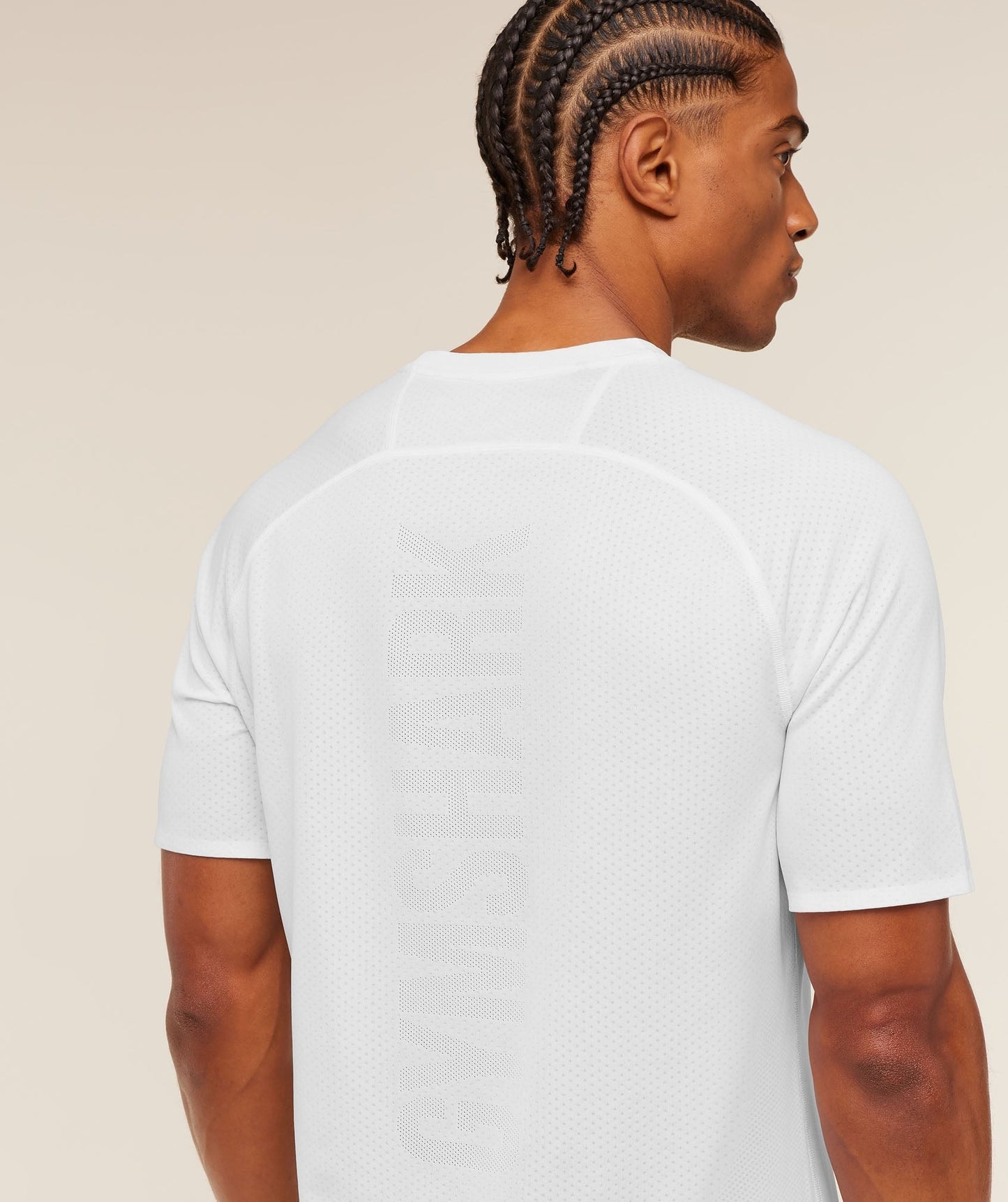 Gymshark Hybrid Engineered Jacquard T-Shirt - White