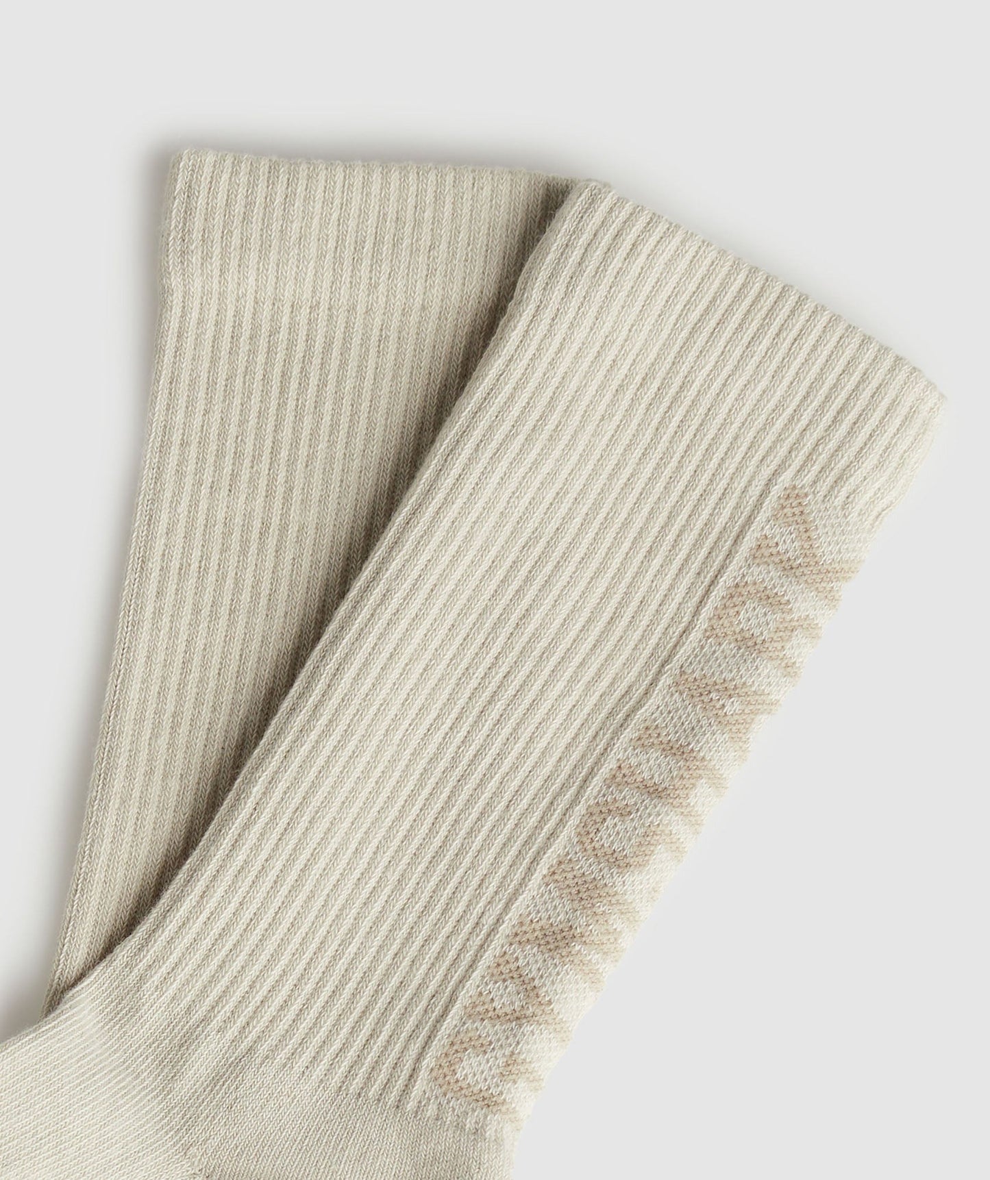 Gymshark Wordmark Crew Socks - Stone Brown
