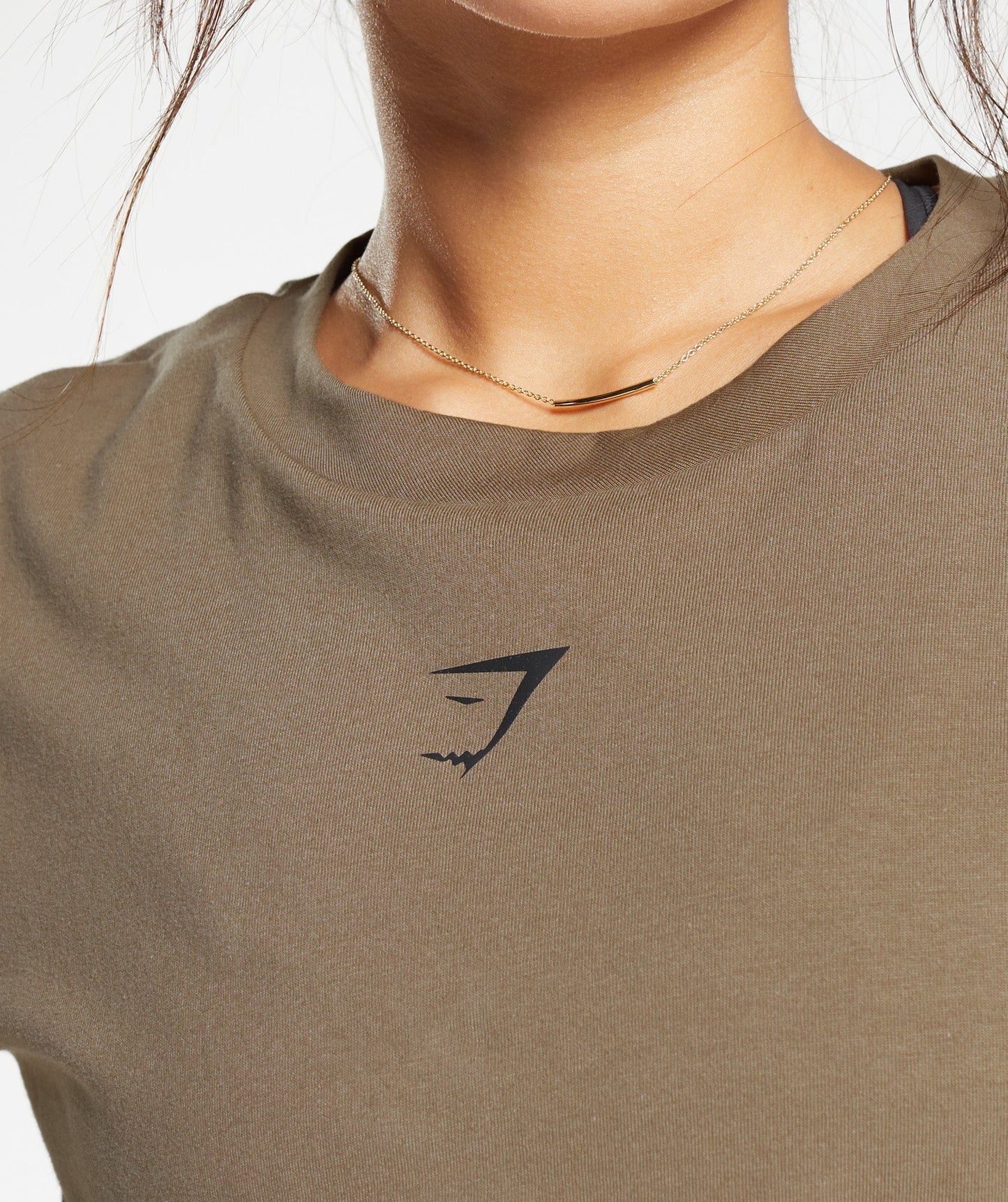 Gymshark Central Graphic Midi Tee - Fossil Brown