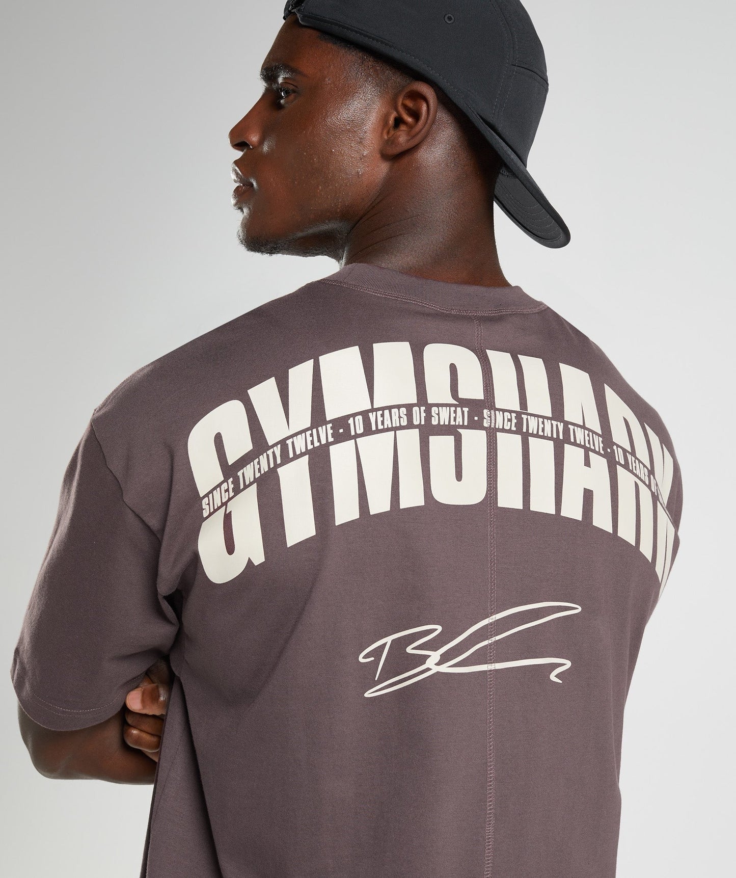 Gymshark GS10 Year Oversized T-Shirt - Chocolate Brown