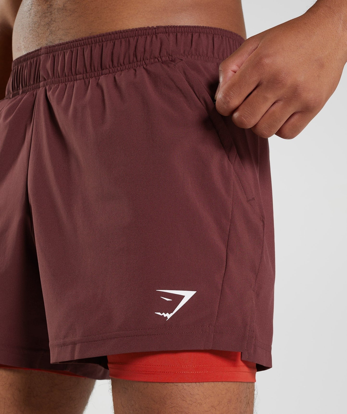 Gymshark Sport 5" 2 In 1 Shorts - Baked Maroon/Salsa Red