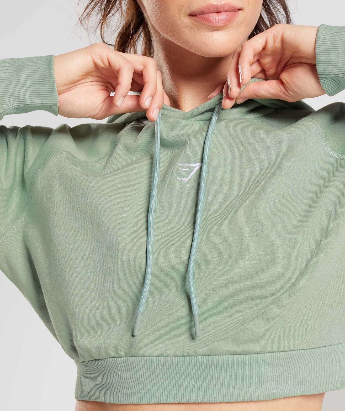 Gymshark Training Cropped Hoodie - Desert Sage Green