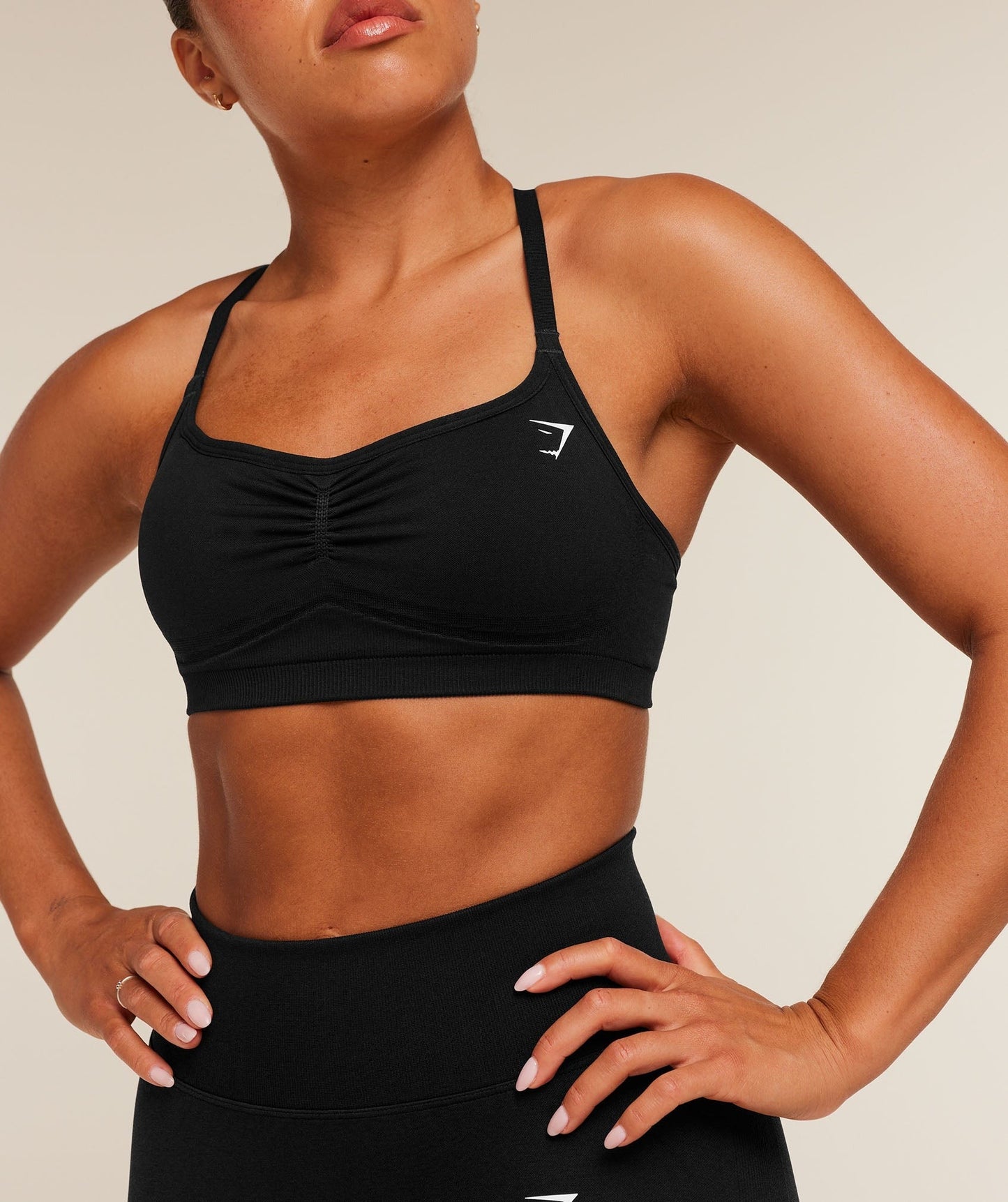 Gymshark Lift Seamless Sports Bra - Black/Black Marl