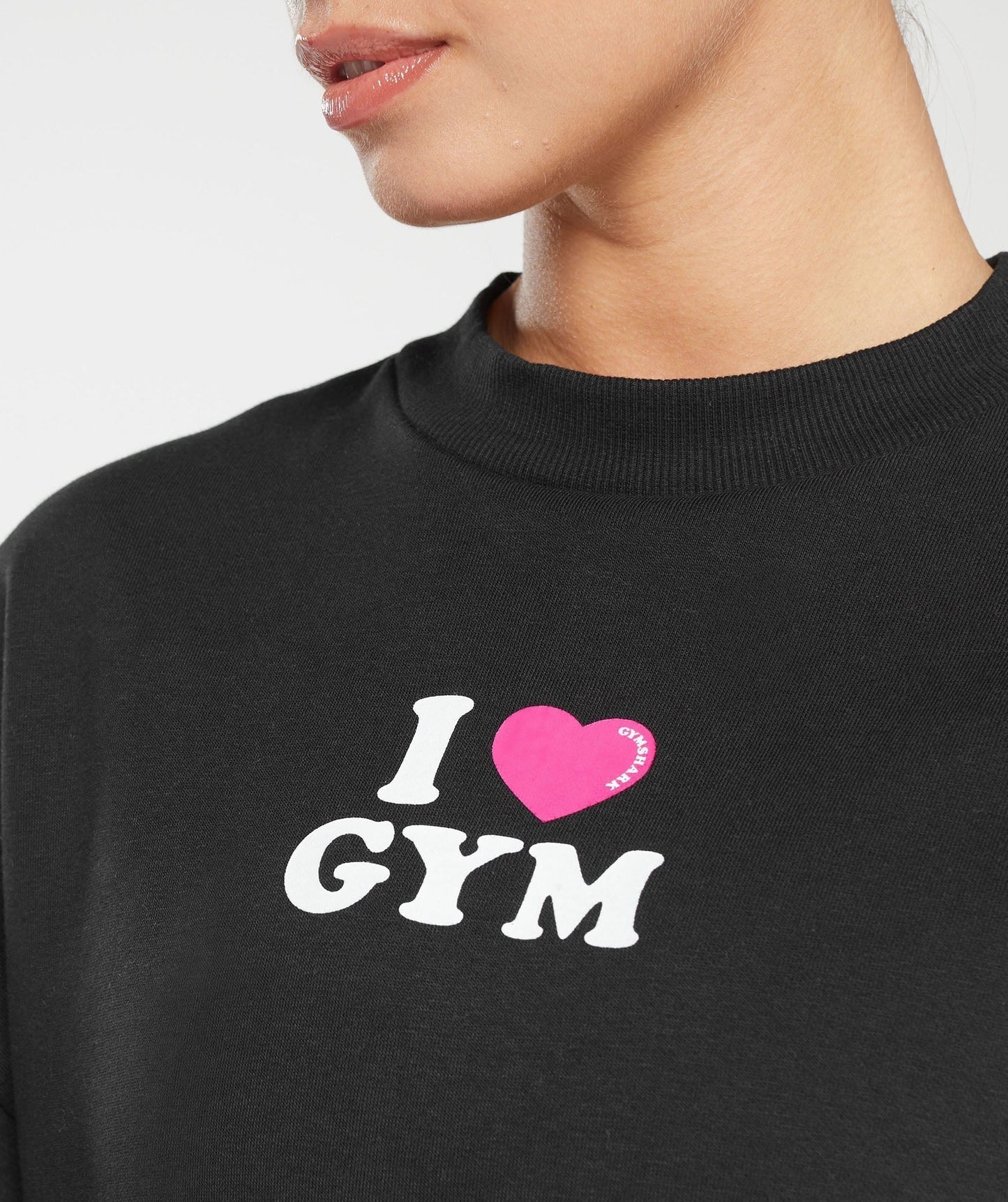 Gymshark I Heart Gym Oversized Sweatshirt - Black