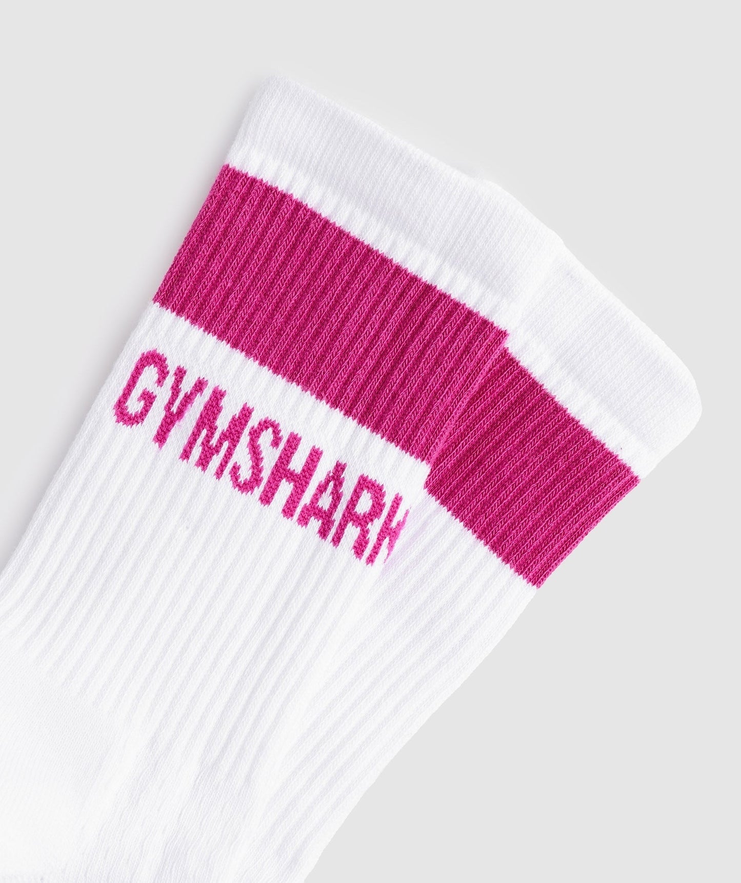 Gymshark Premium Jacquard Single Socks - White/Magenta Pink
