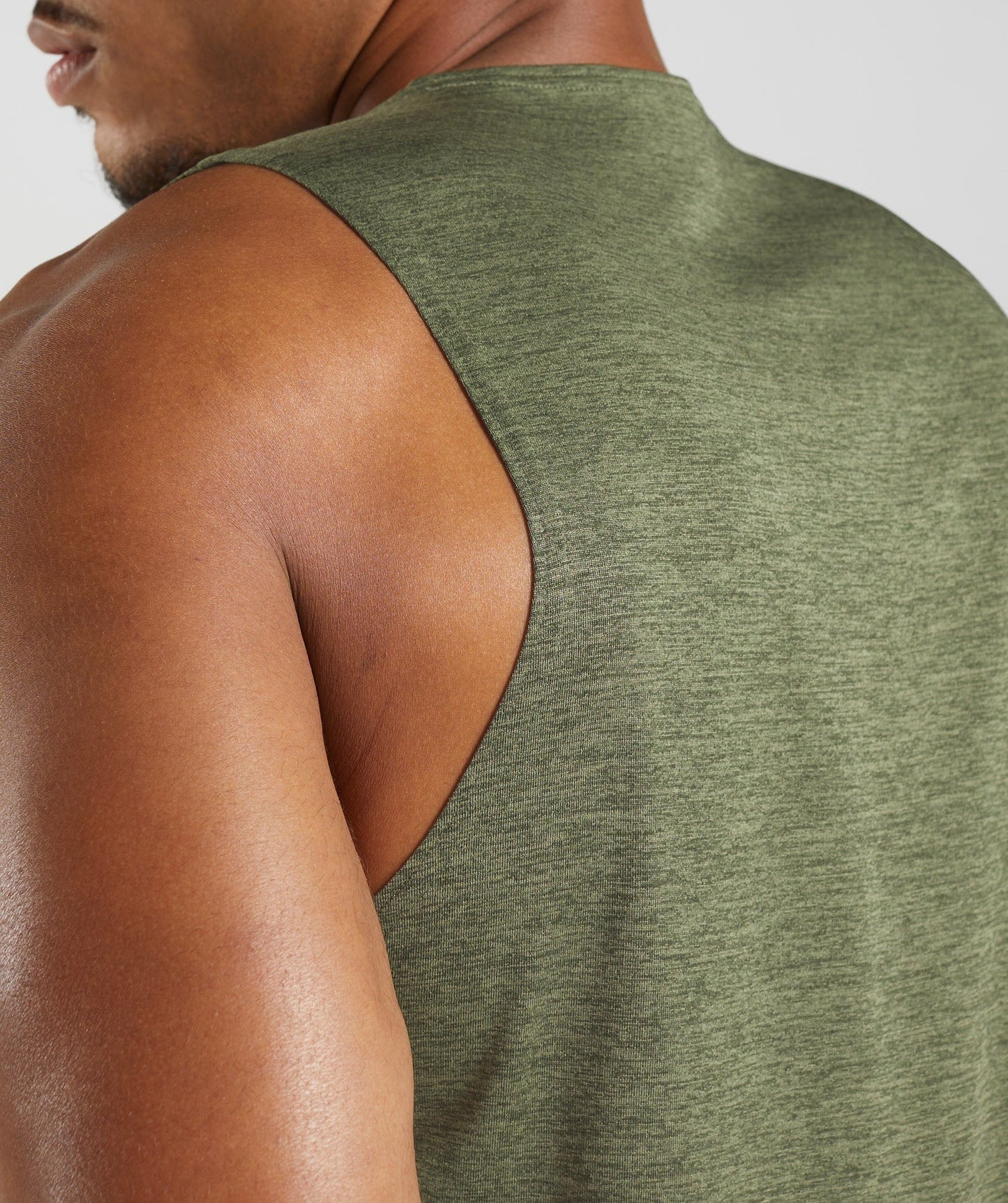 Gymshark Arrival Slim Marl Tank - Core Olive/Kalamata Olive Marl