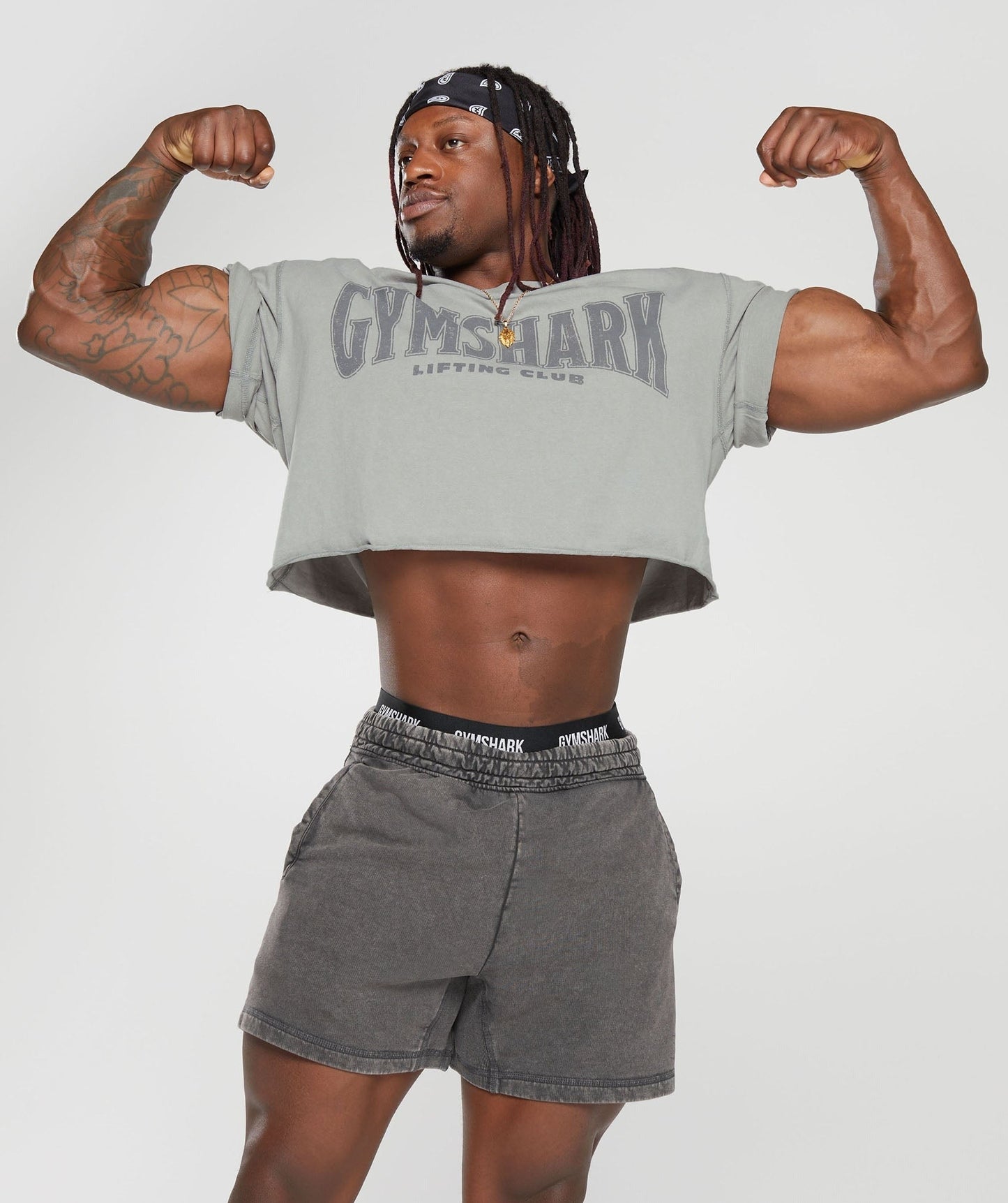 Gymshark Heritage Washed Crop T-Shirt - Smokey Grey