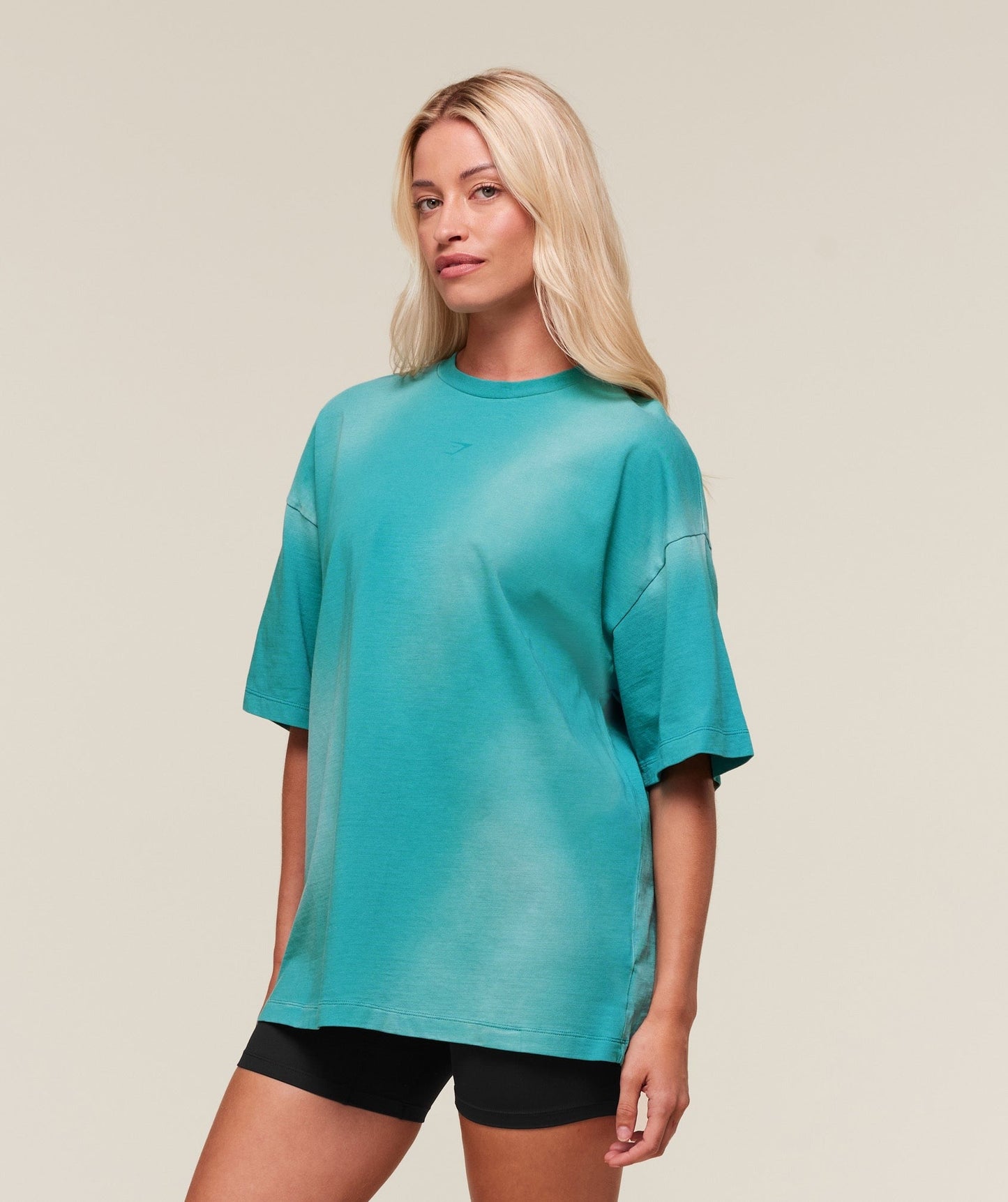Gymshark Summer Tie-Dye Graphic Oversized T-Shirt - Jewel Teal/Wash