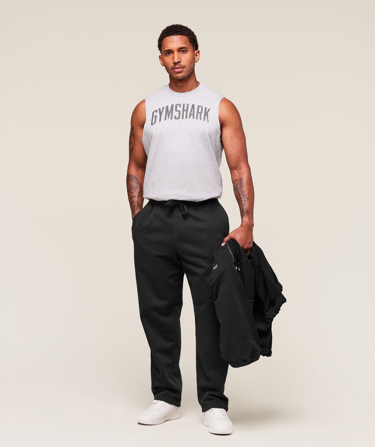 Gymshark Worn Graphic Tank - Light Grey Core Marl