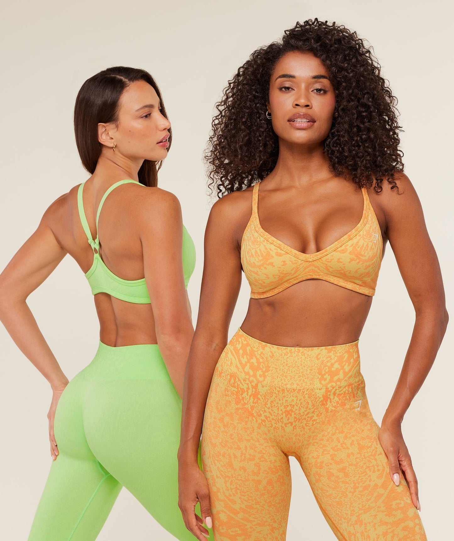 Gymshark Adapt Animal X Whitney Sports Bra - Sorbet Yellow / Dayglow Peach