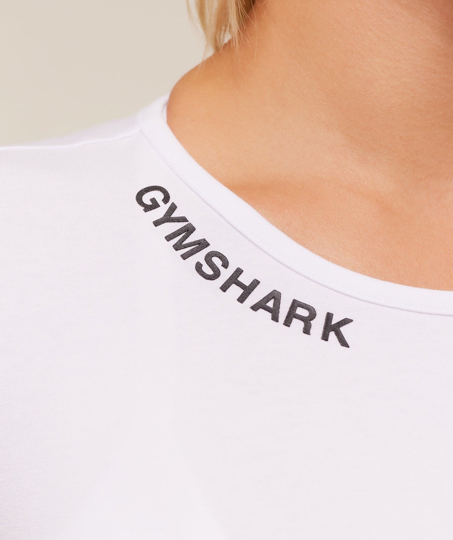 Gymshark Embroidered Logo Crop Top - White
