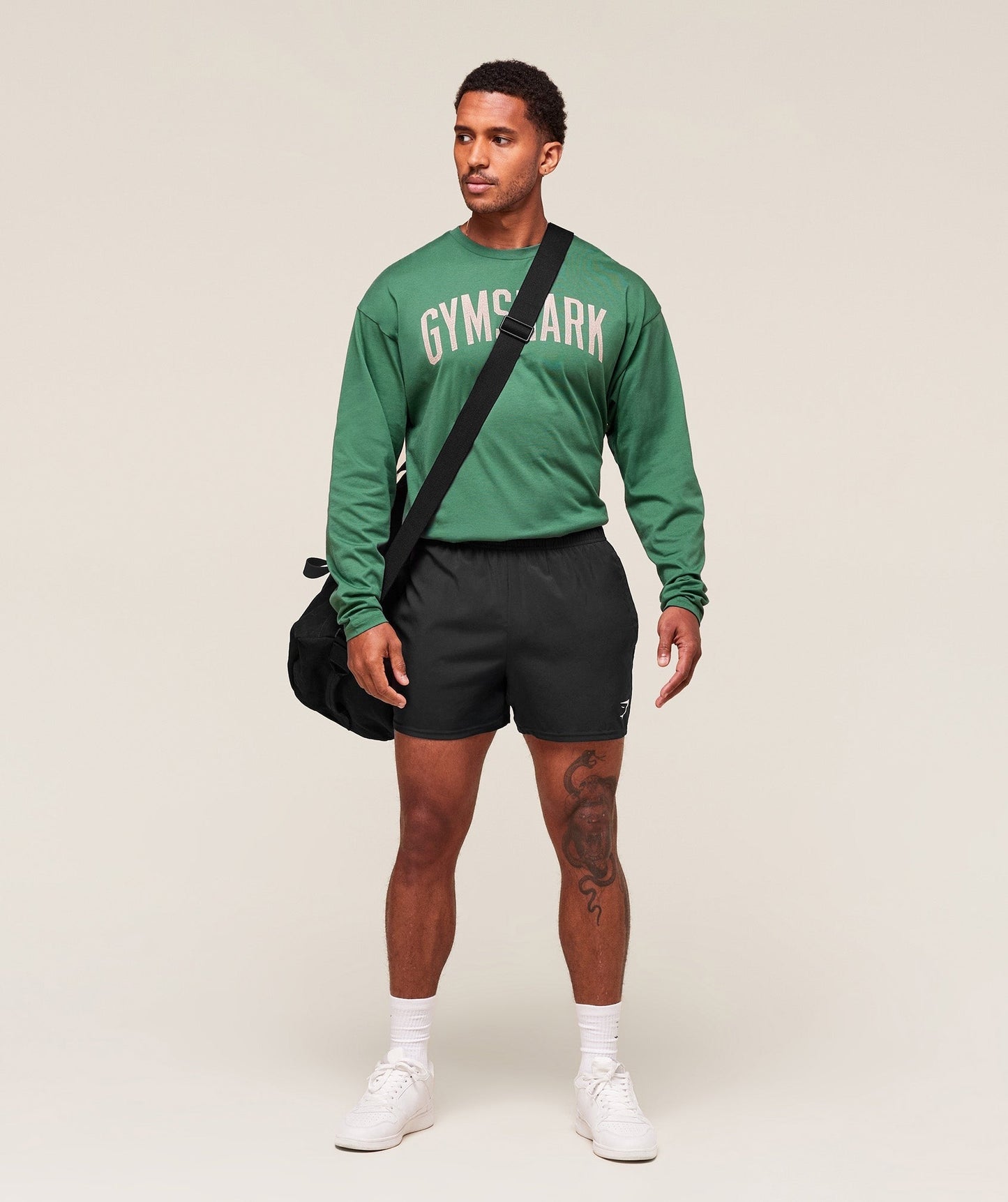 Gymshark Worn Graphic Long Sleeve T-Shirt - Lift Green