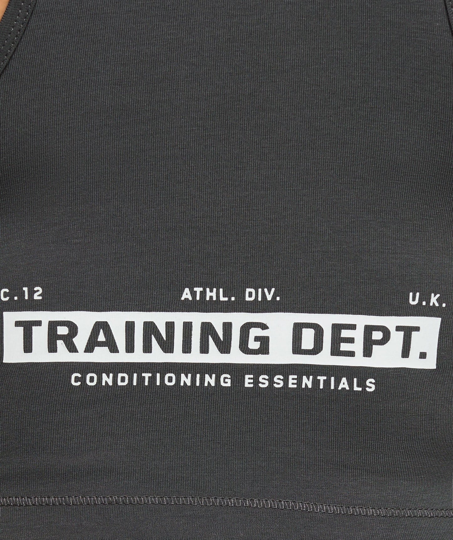 Gymshark Training Department Graphic Cropped Tank - Asphalt Grey