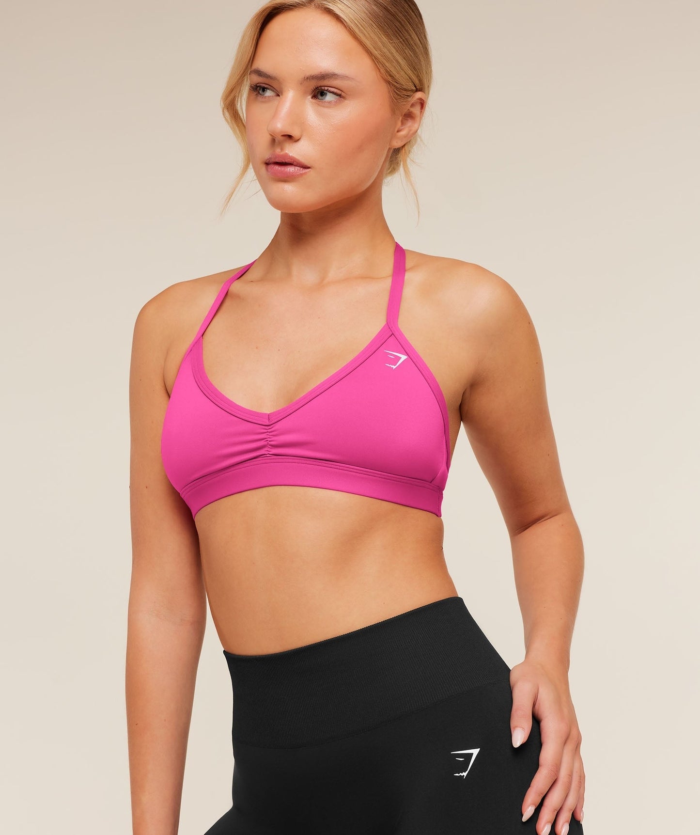 Gymshark Minimal Halterneck Sports Bra - Super-Set Pink