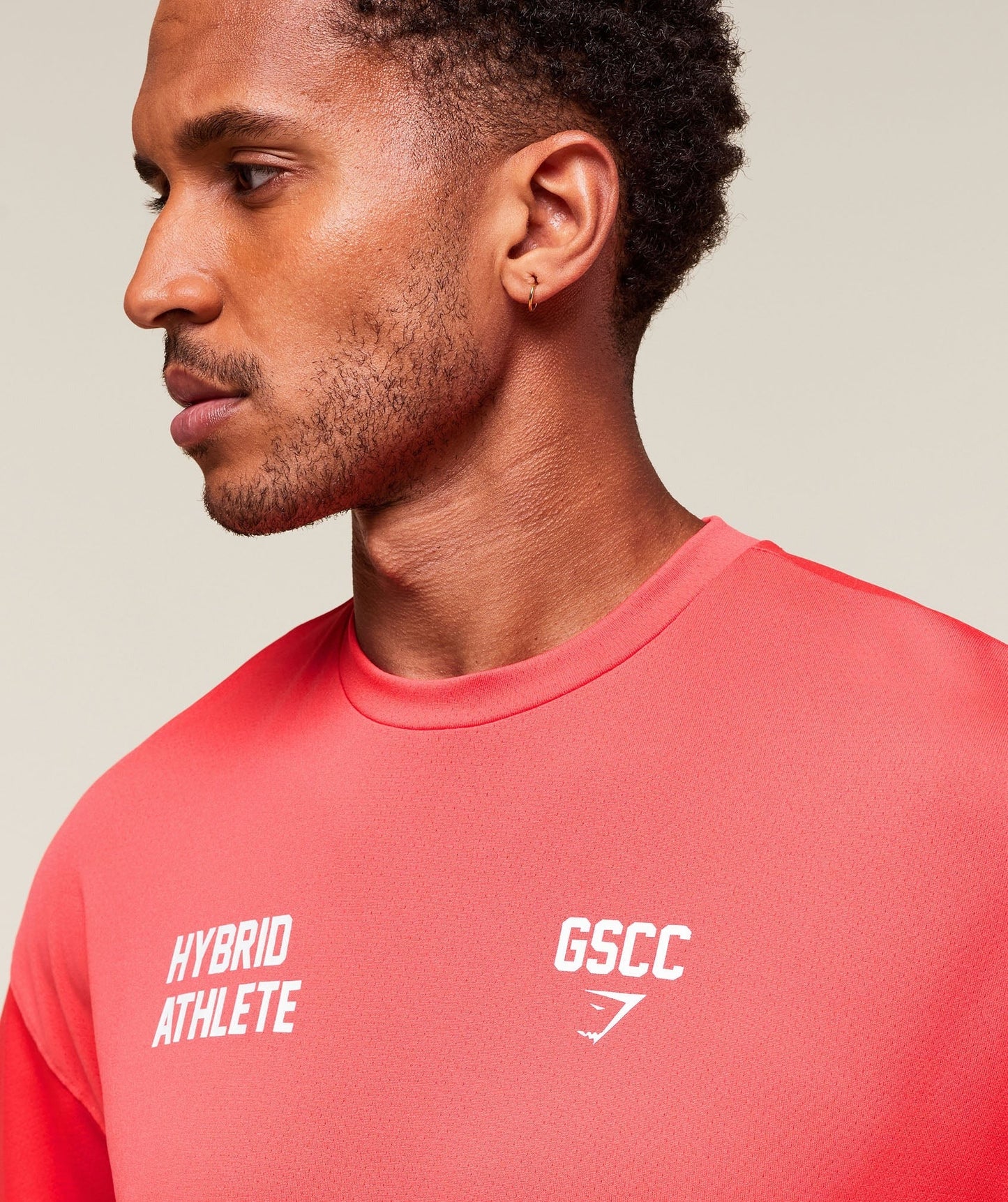 Gymshark Hybrid Athlete T-Shirt - Coral Red