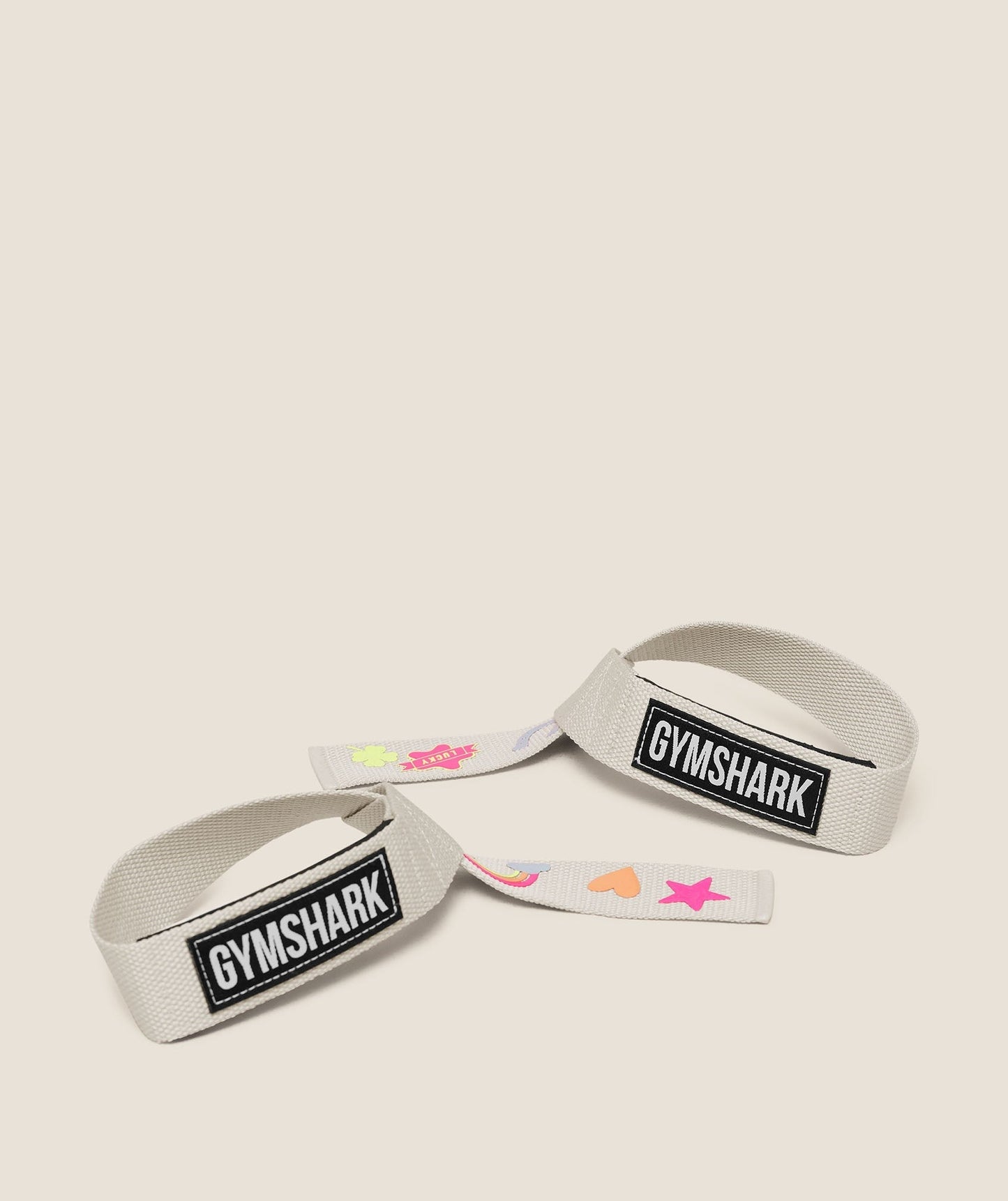 Gymshark Lucky Graphic Silicone Lifting Straps - Tinted White