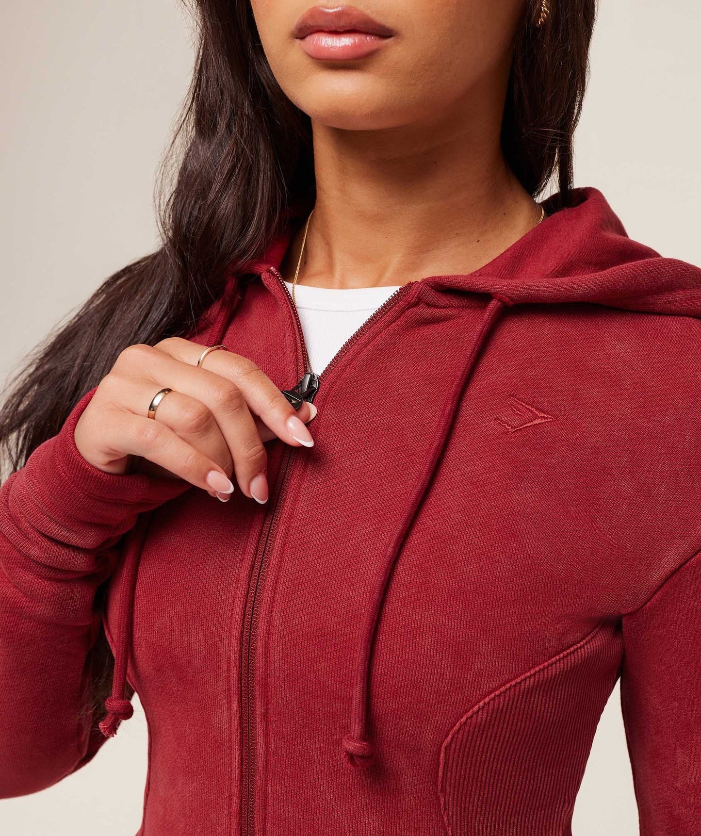 Gymshark x Analis Zip Up Hoodie - Reps Red/Wash