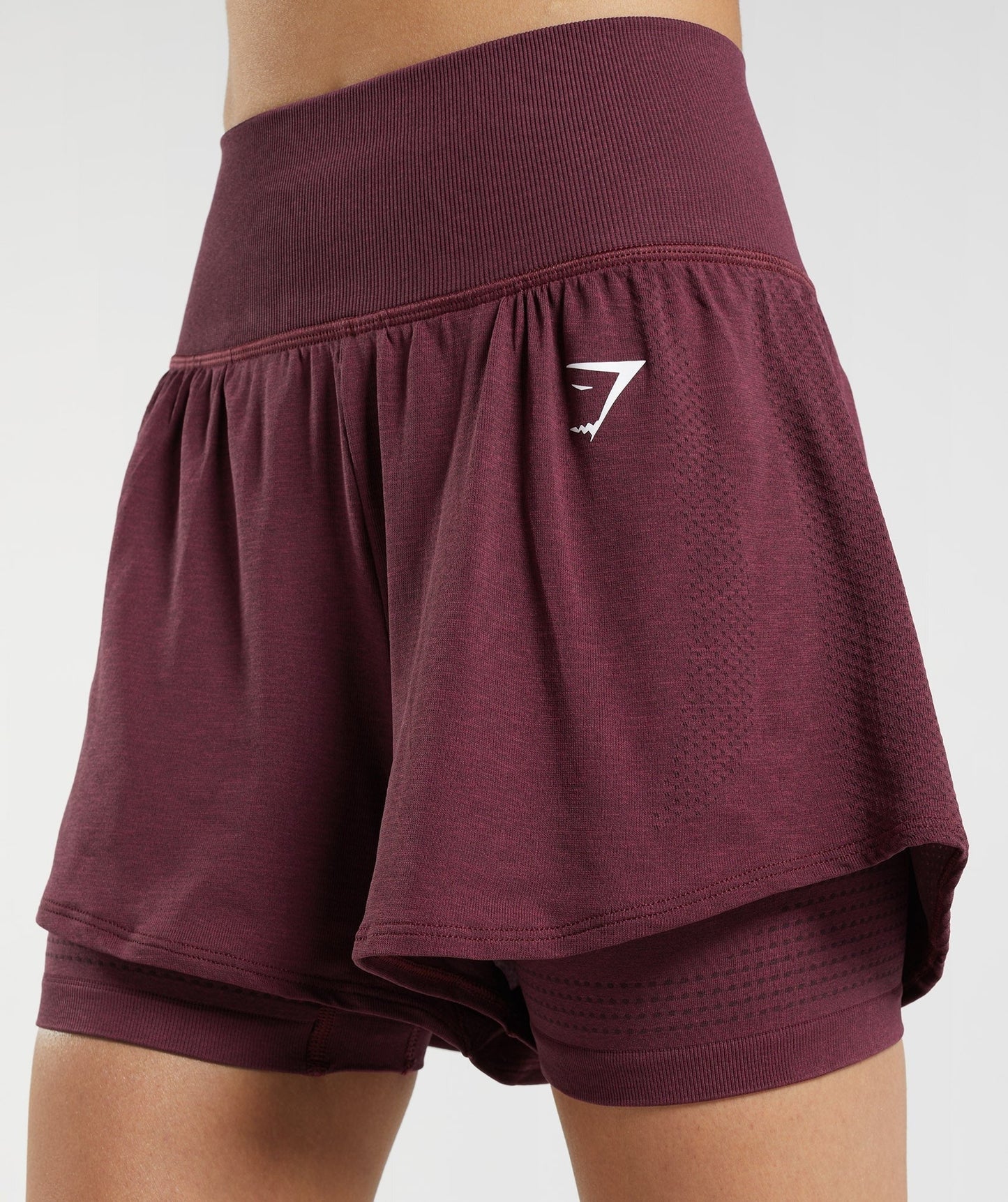 Gymshark Vital 2-in-1 Shorts - Baked Maroon Marl
