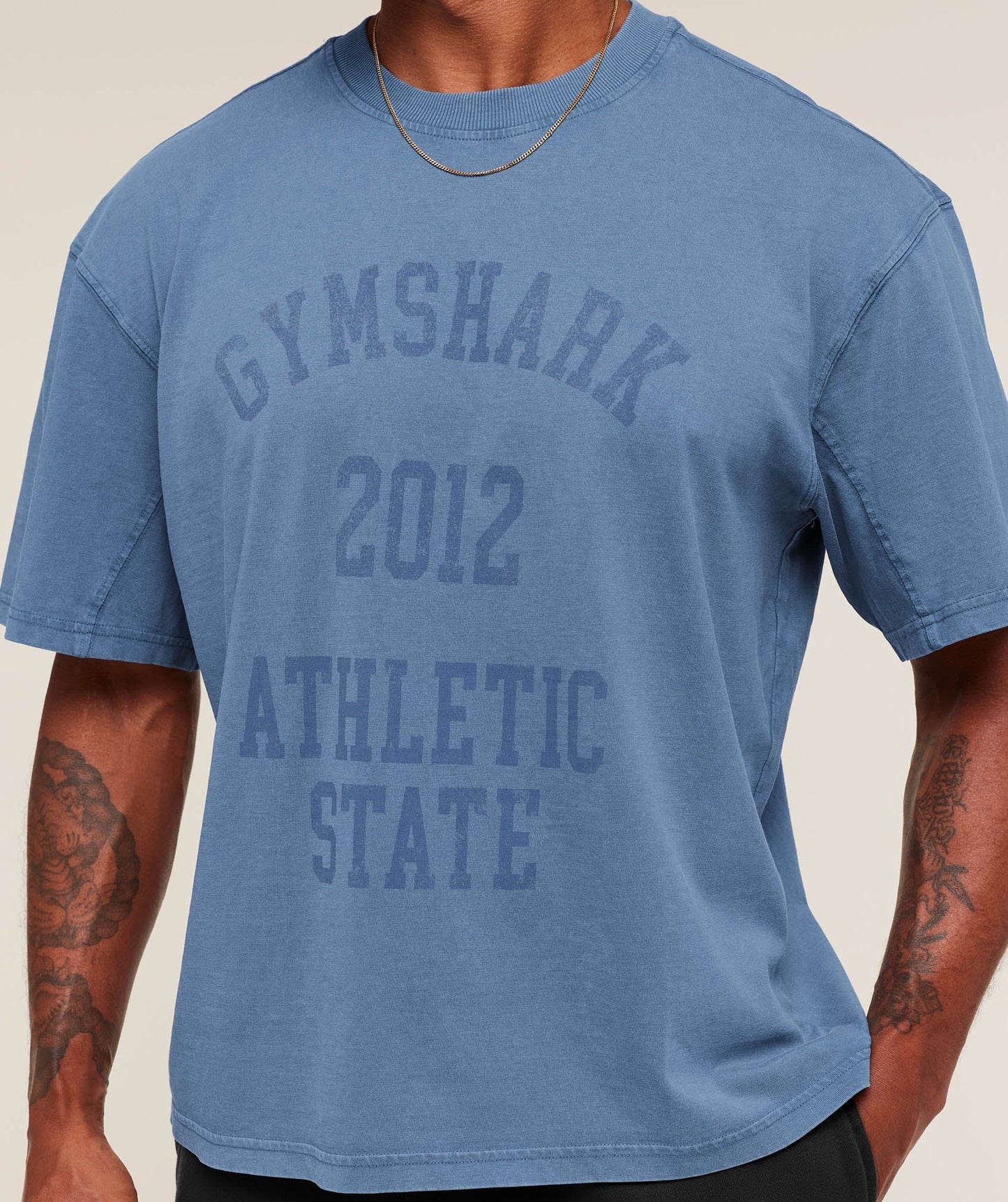 Gymshark Collegiate Washed T-Shirt - Compound Blue