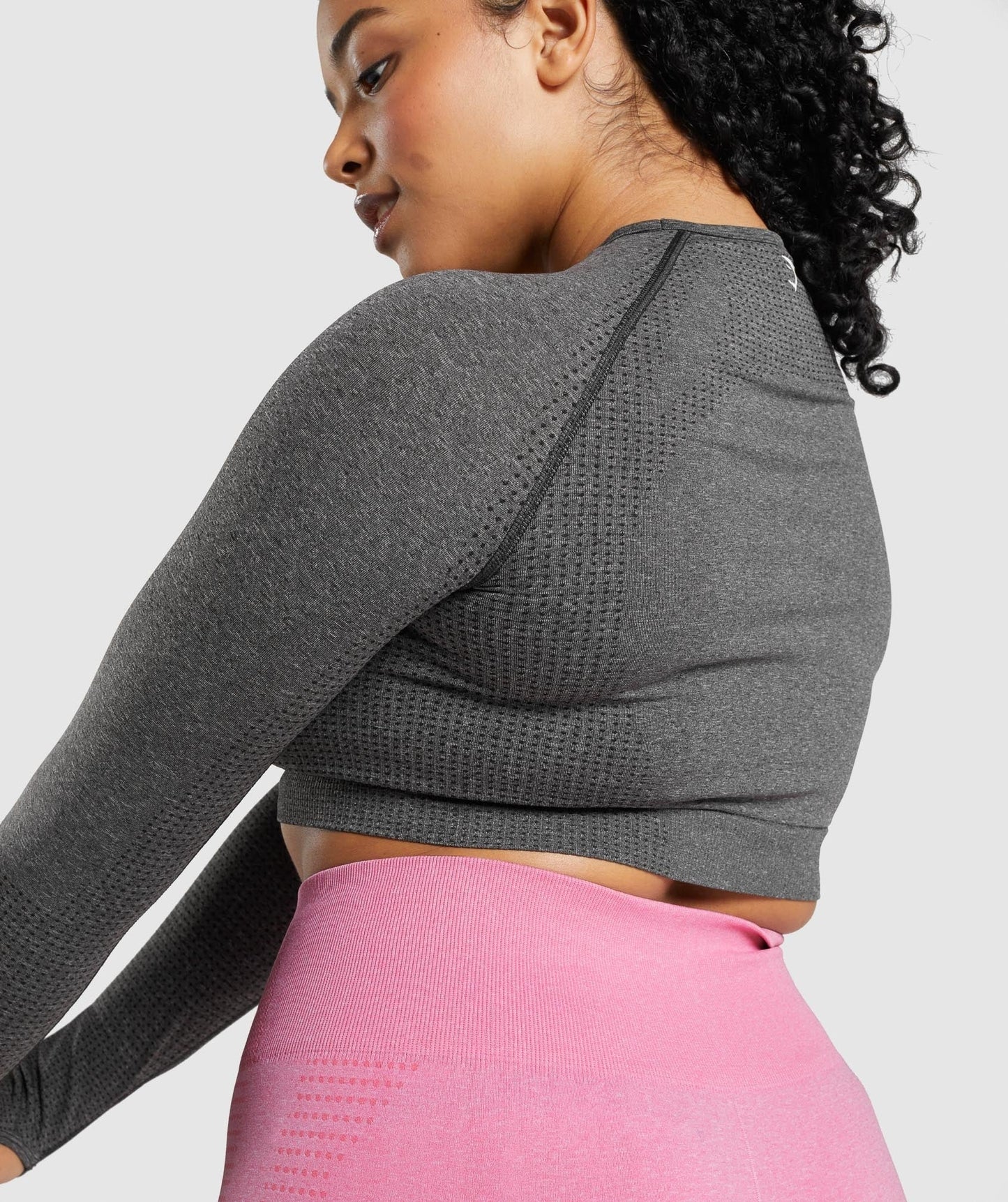 Gymshark Vital Seamless 2.0 Long Sleeve Crop Top - Charcoal Marl