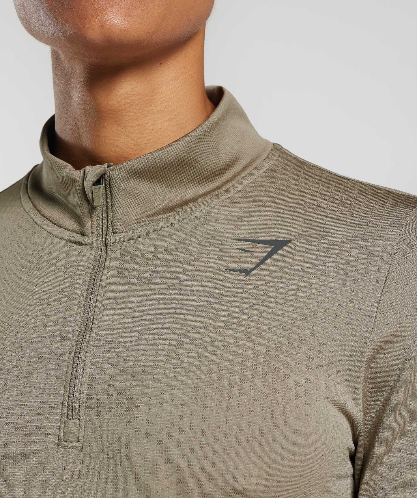 Gymshark Sport Seamless 1/4 Zip - Linen Brown/Camo Brown