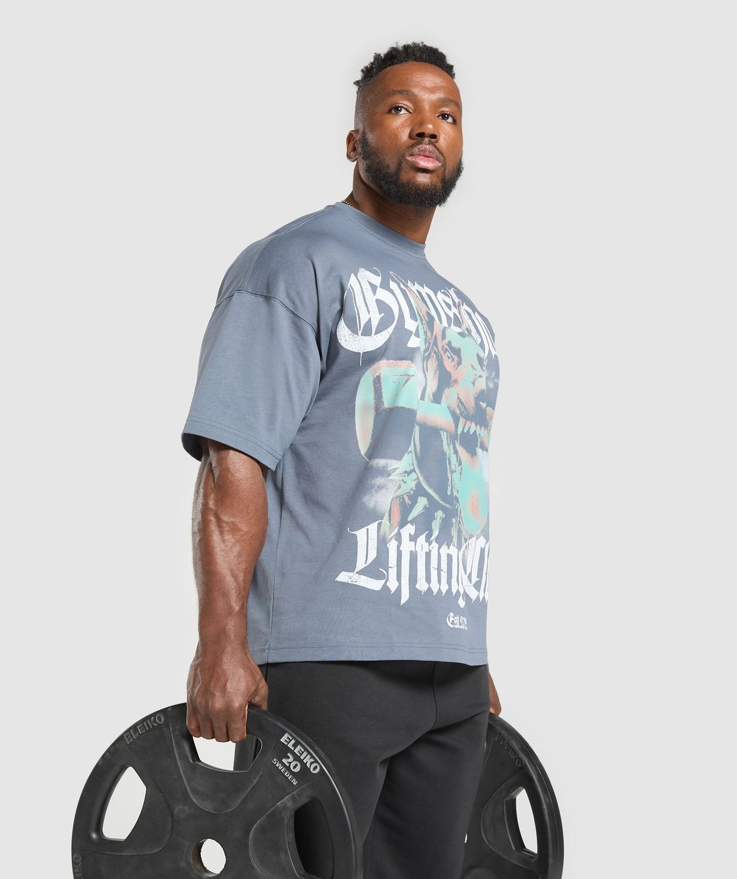 Gymshark Doberman Graphic T-Shirt - Iron Blue