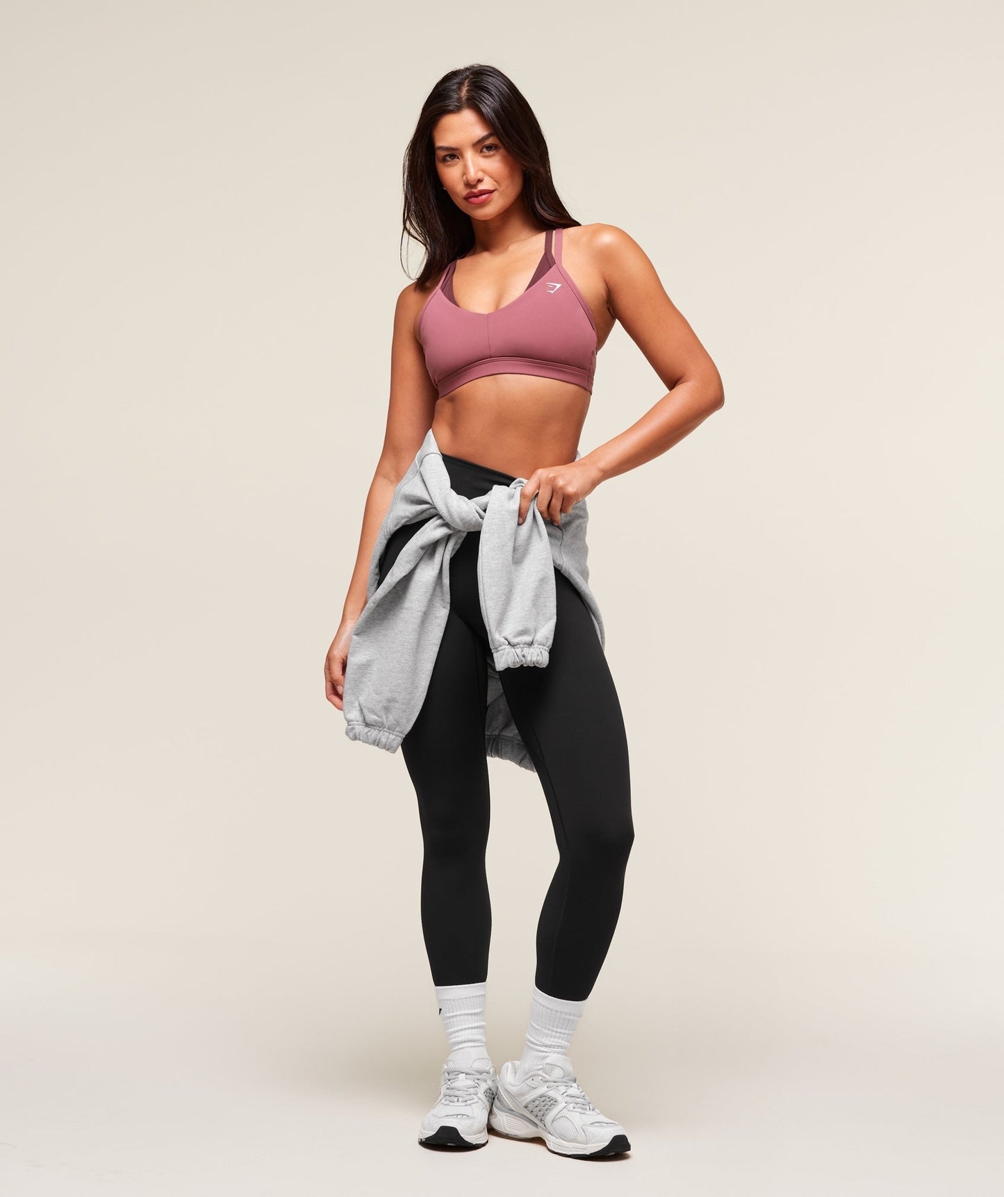 Gymshark Double Up Sports Bra - Reset Pink/Rich Maroon