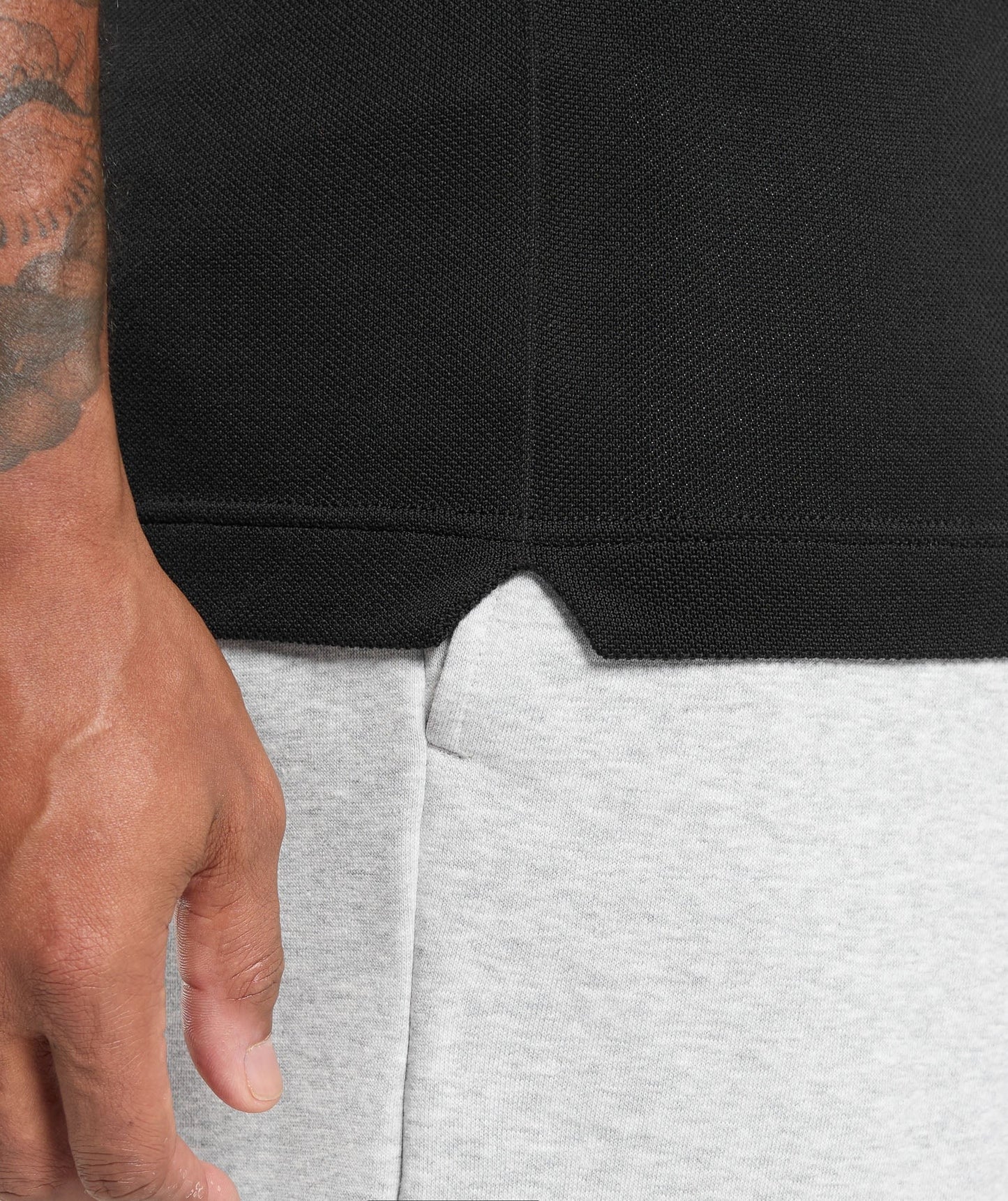 Gymshark Flat Knit Polo Shirt - Black