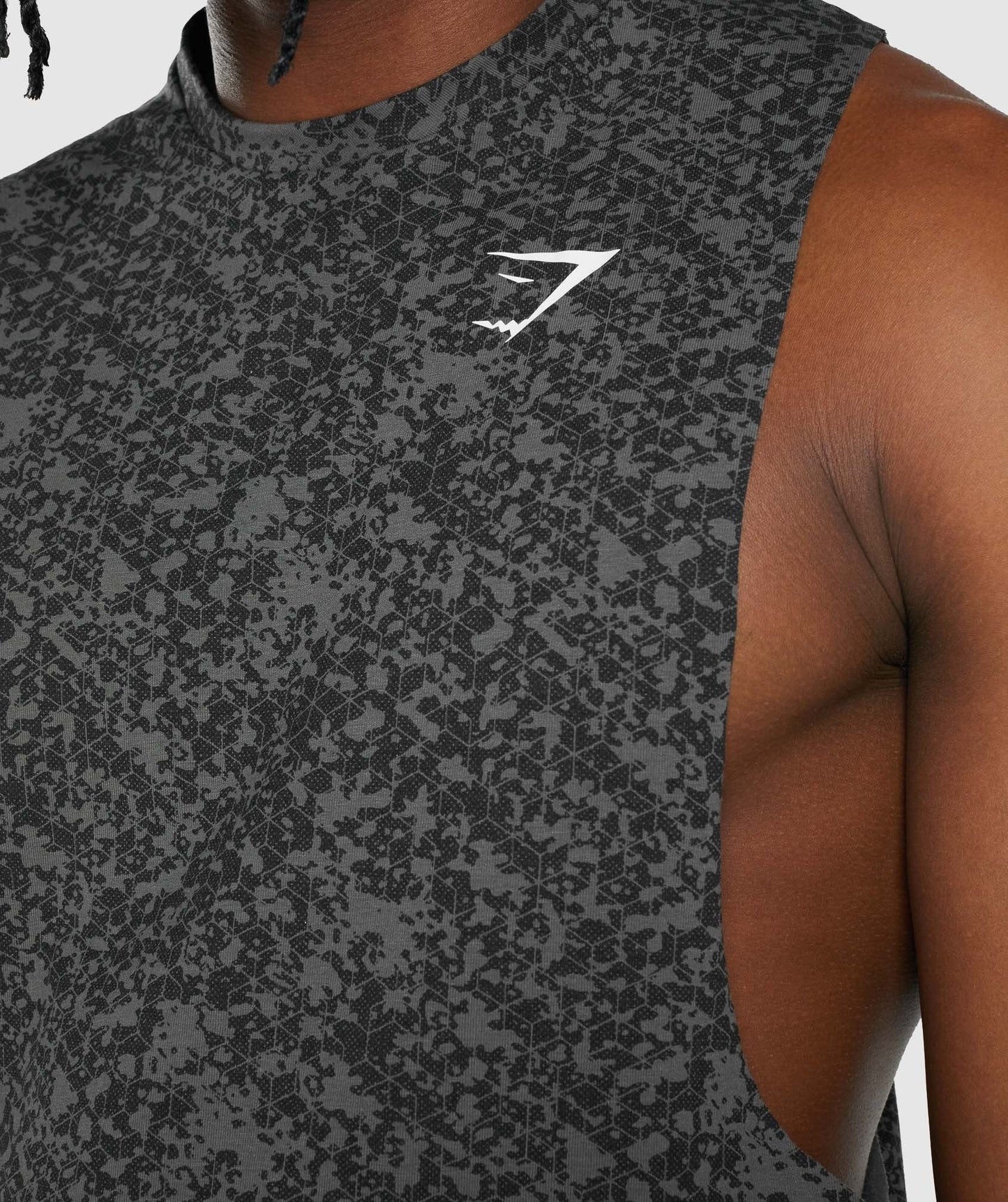 Gymshark Critical 2.0 Drop Arm Tank - Charcoal Print