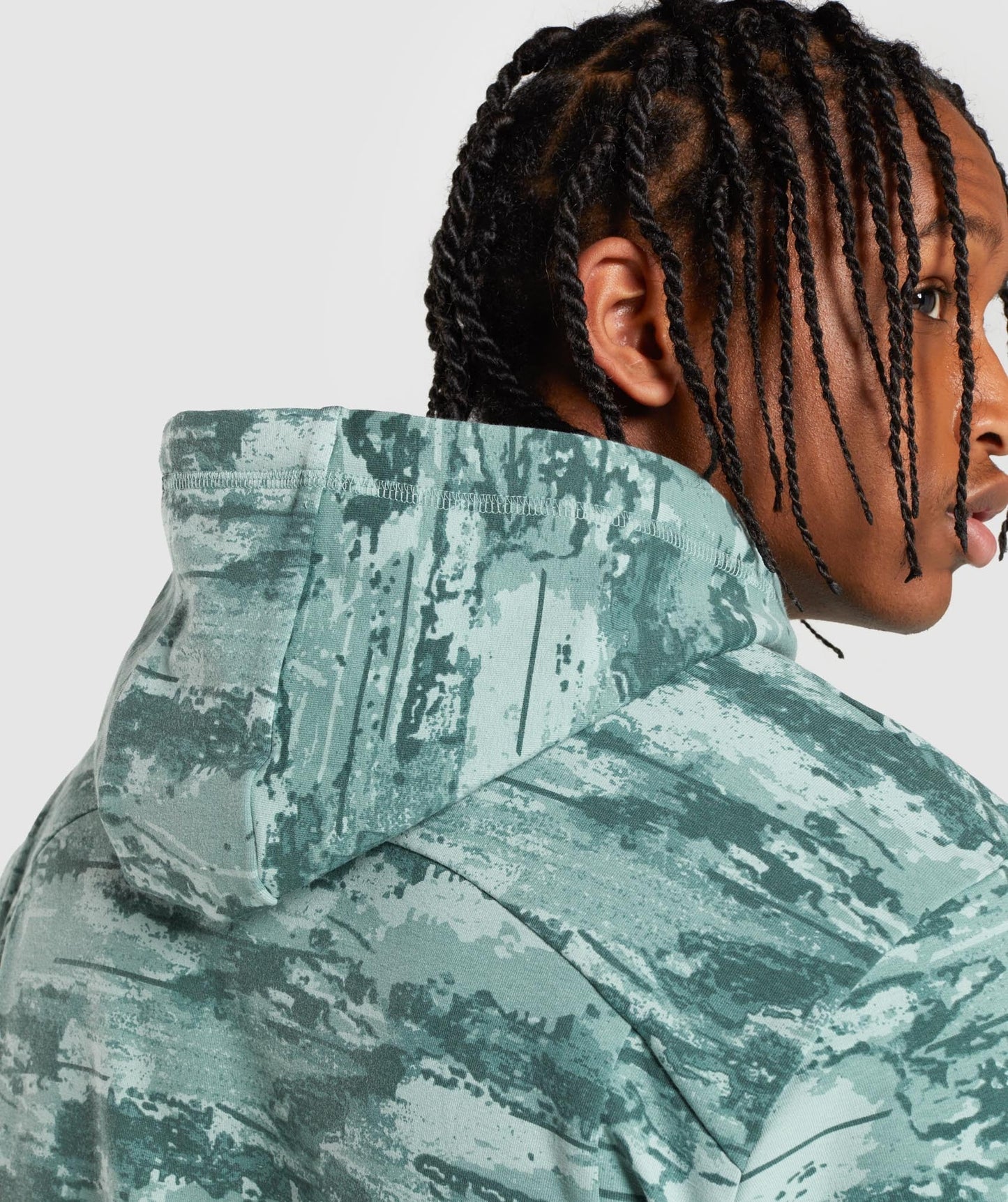 Gymshark Chalk Hoodie - Light Green Print