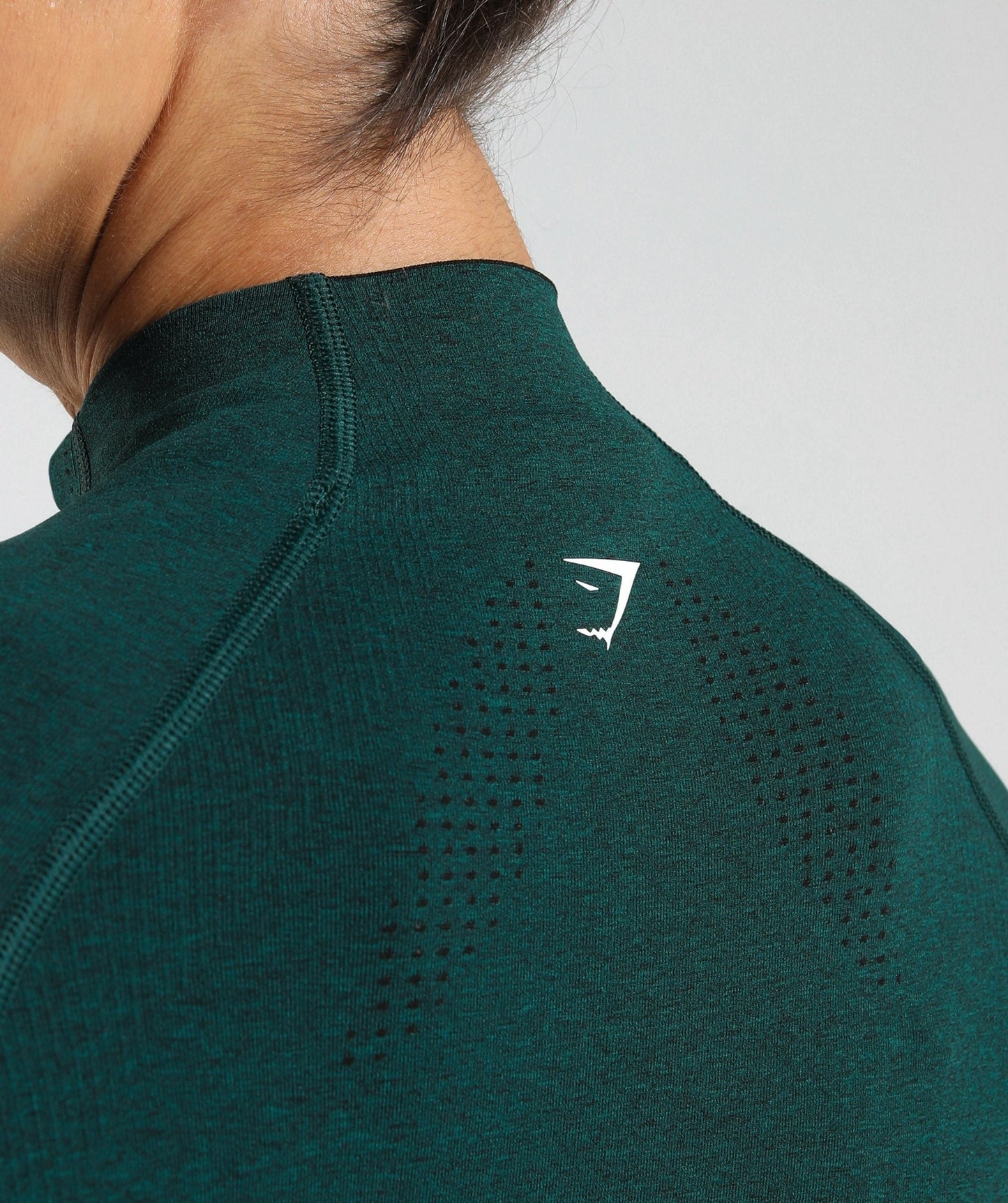 Gymshark Vital Seamless Midi Zip 2.0 Pullover - Deep Teal Marl