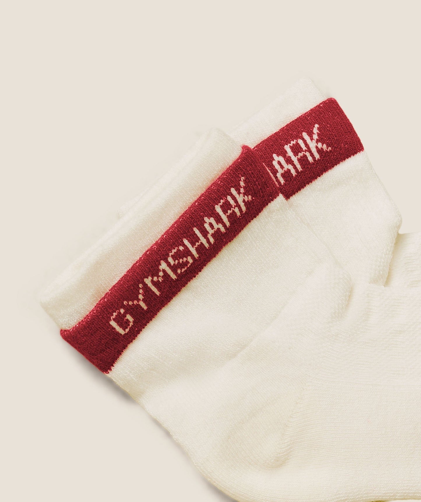 Gymshark Double Cuffed Socks Single - Soft White