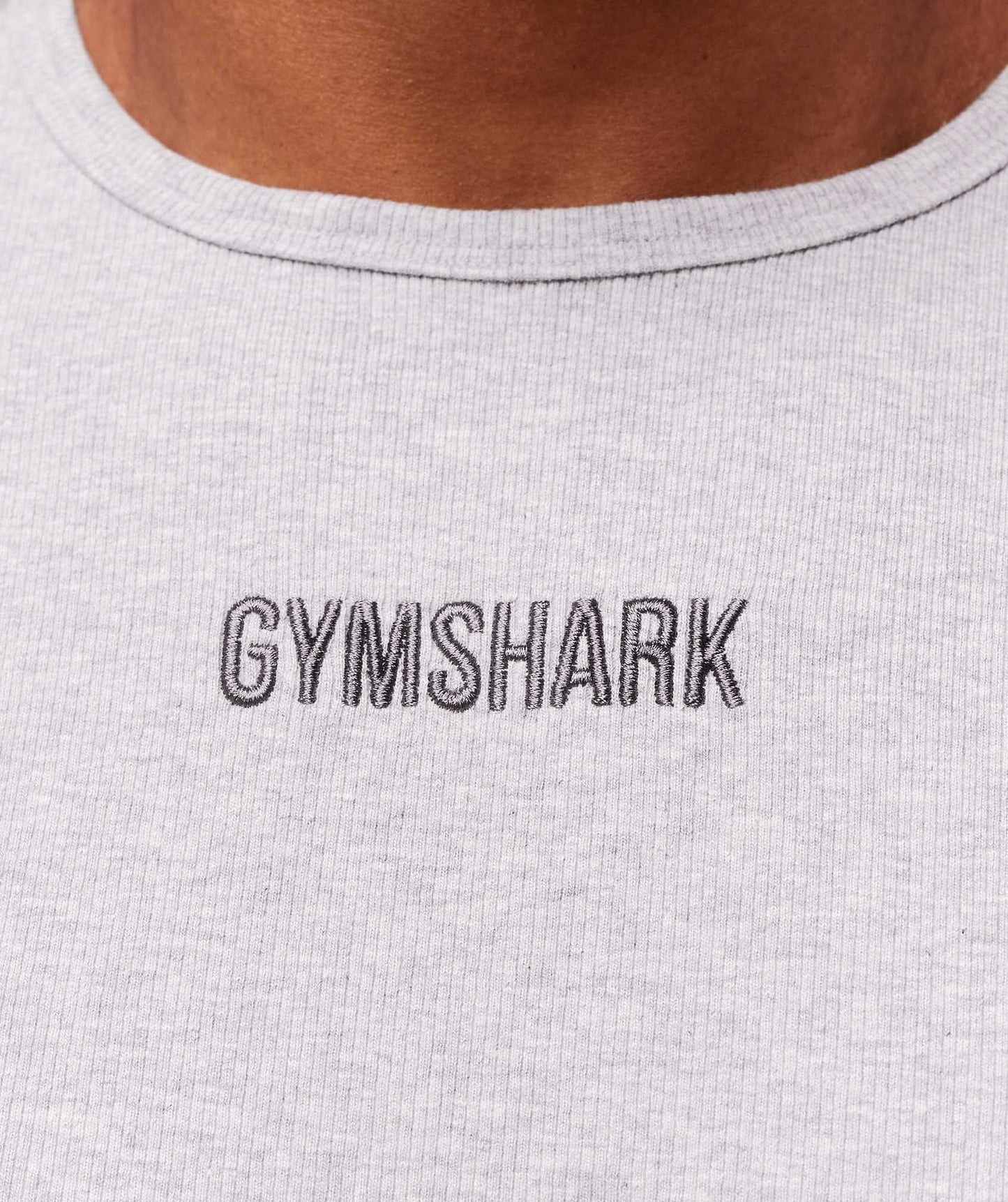 Gymshark Premium Ribbed T-Shirt - Light Grey Core Marl