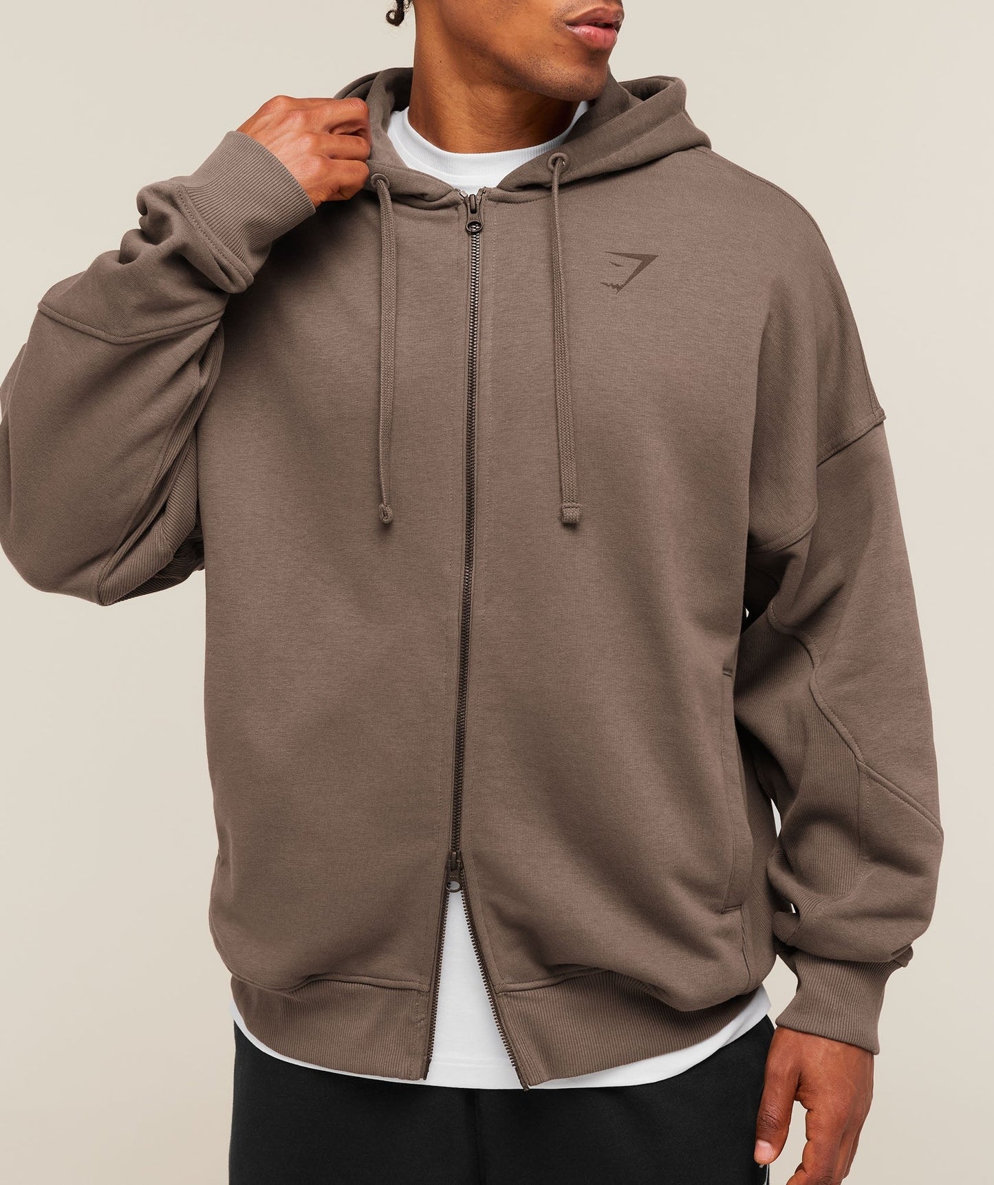 Gymshark Power Zip Up Hoodie - Soft Brown