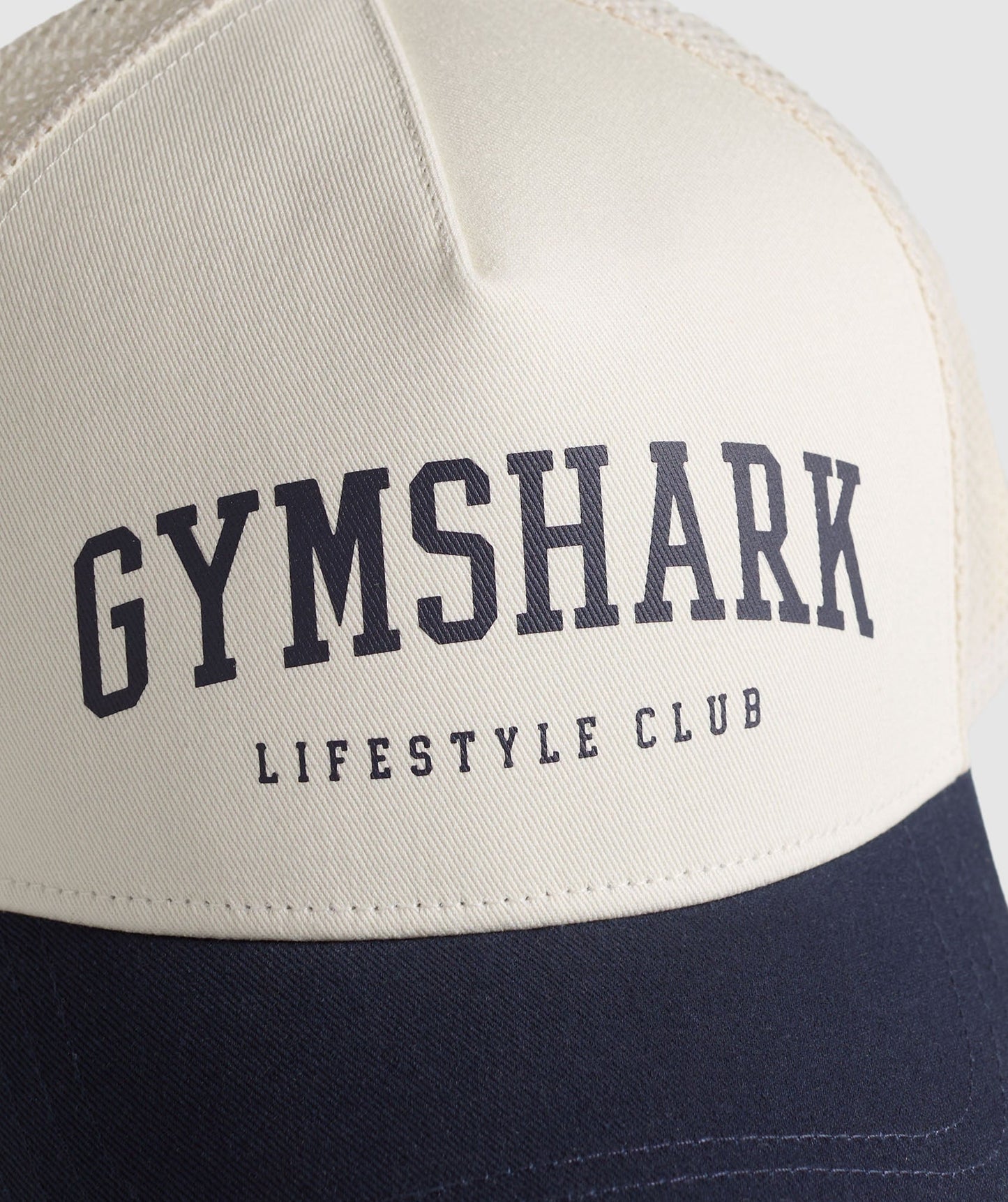 Gymshark Collegiate Trucker - Oat White/Heavy Blue